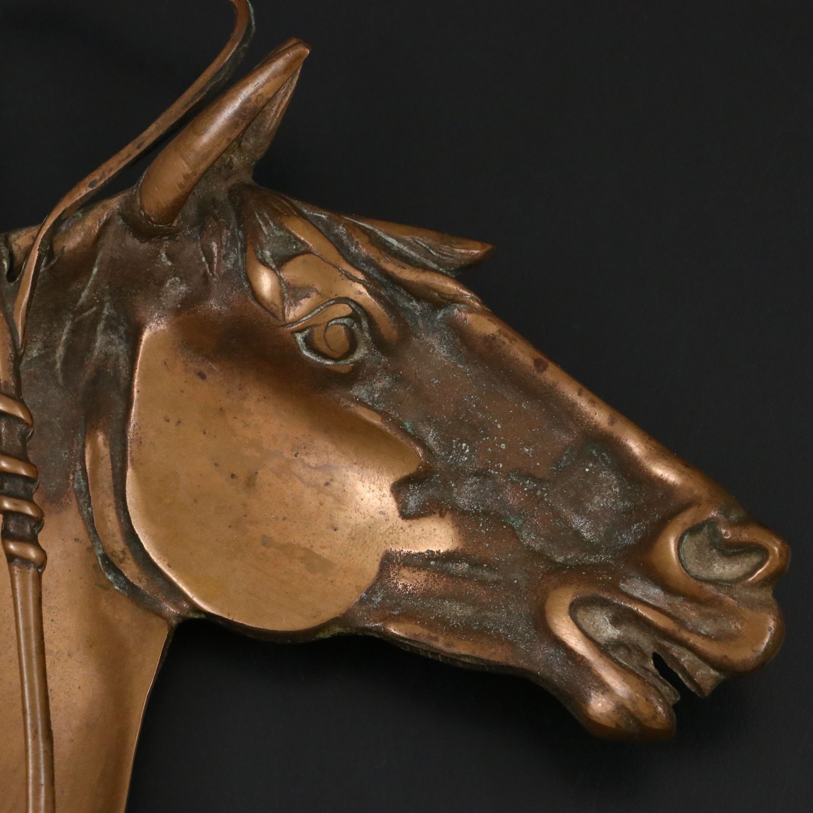 Vintage/Antique Equestrian Cast Bronze Horse Head Tray