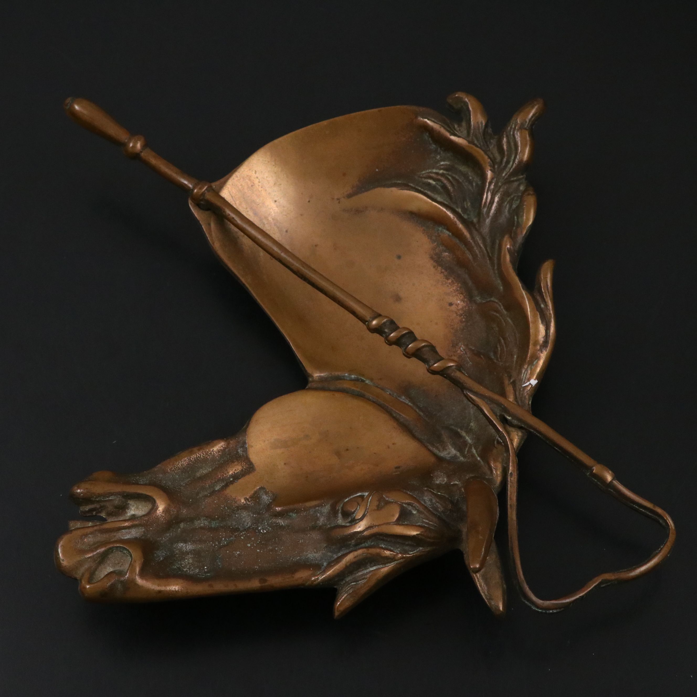 Vintage/Antique Equestrian Cast Bronze Horse Head Tray