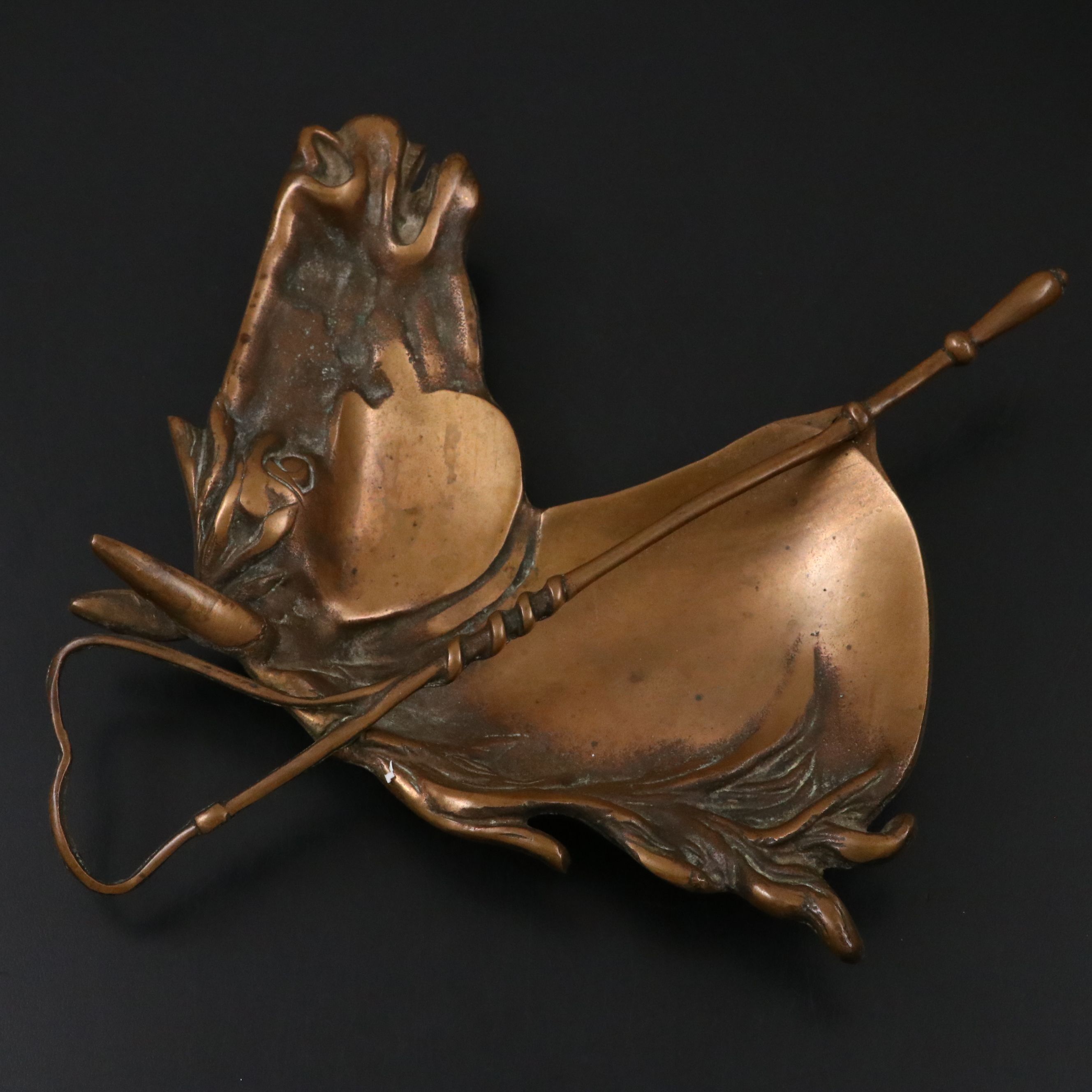 Vintage/Antique Equestrian Cast Bronze Horse Head Tray