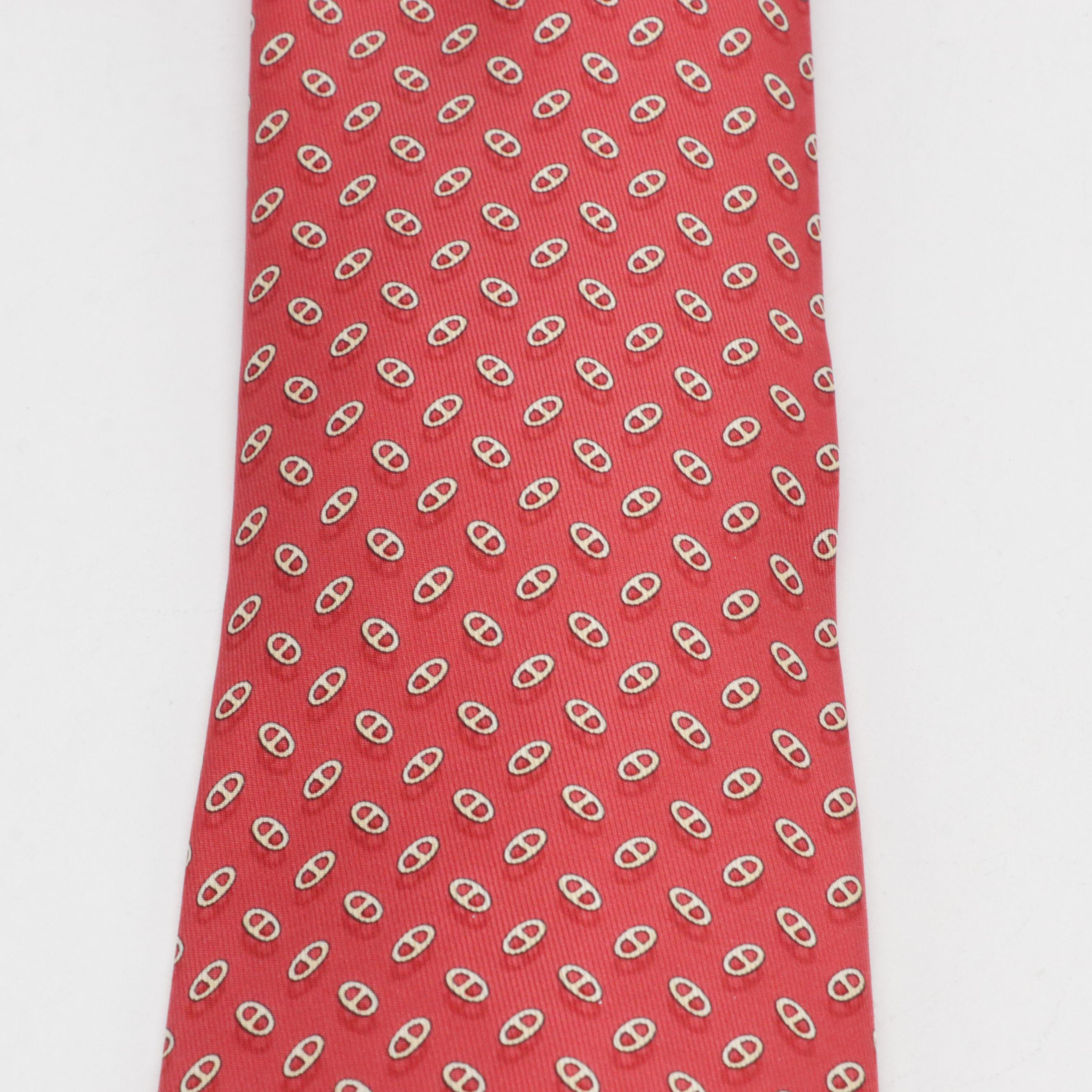 Hermès Hand-Stitched Silk Twill Necktie with Box