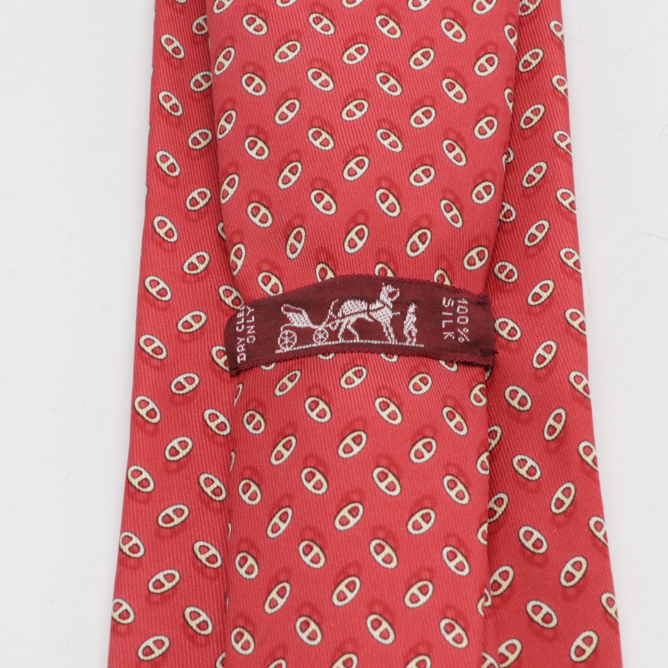 Hermès Hand-Stitched Silk Twill Necktie with Box