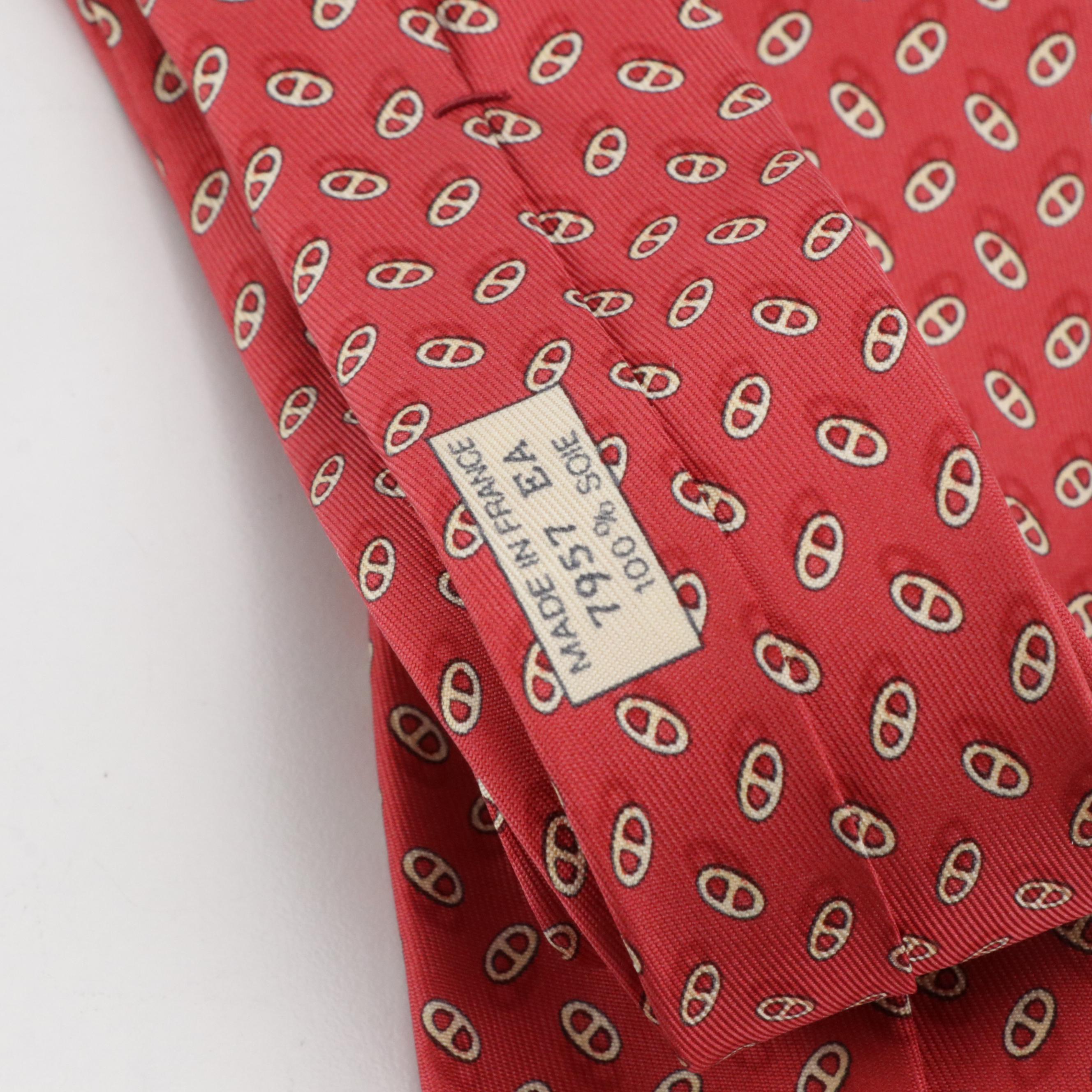 Hermès Hand-Stitched Silk Twill Necktie with Box