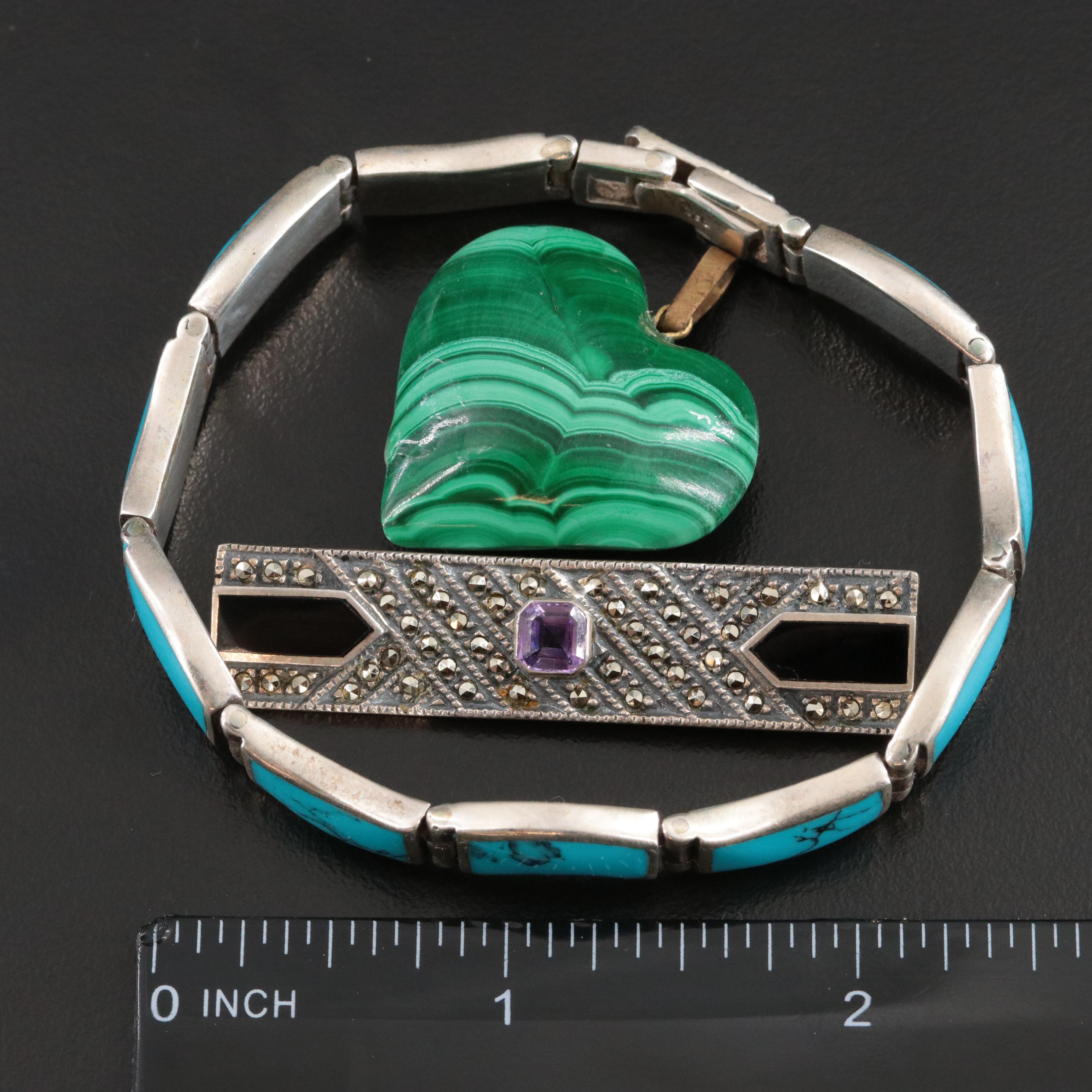 Sterling Gemstone Jewelry Collection Including Judith Jack