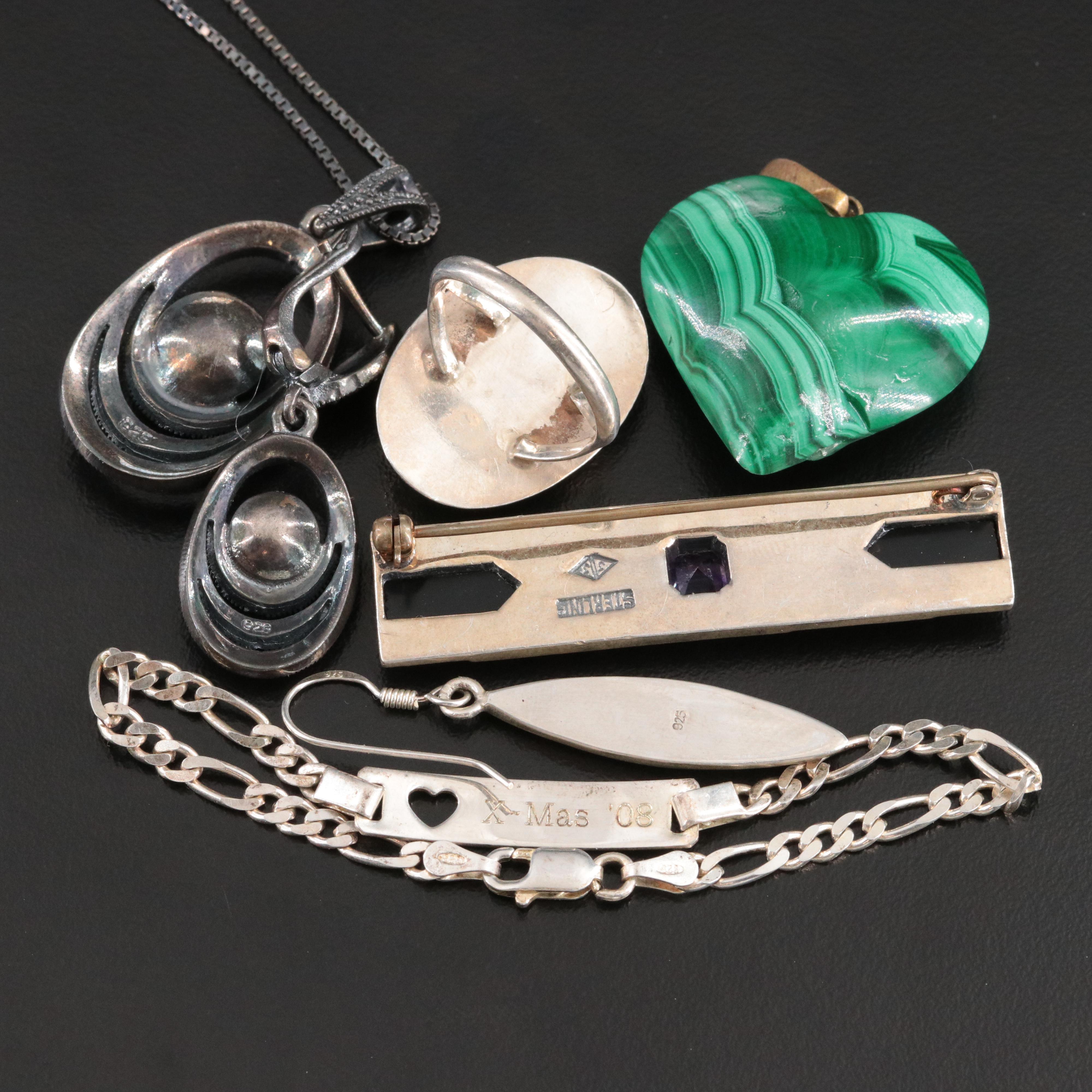 Sterling Gemstone Jewelry Collection Including Judith Jack