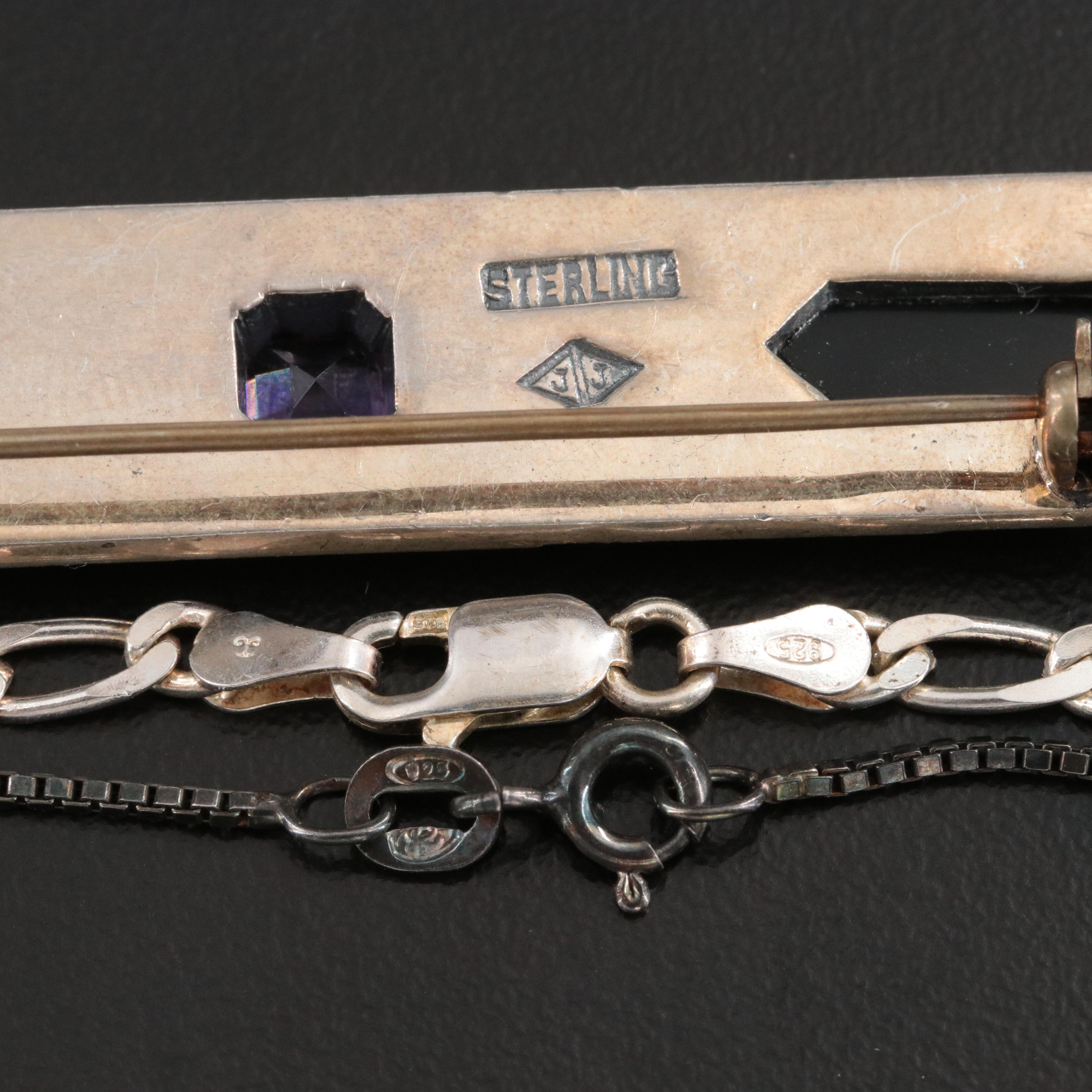 Sterling Gemstone Jewelry Collection Including Judith Jack