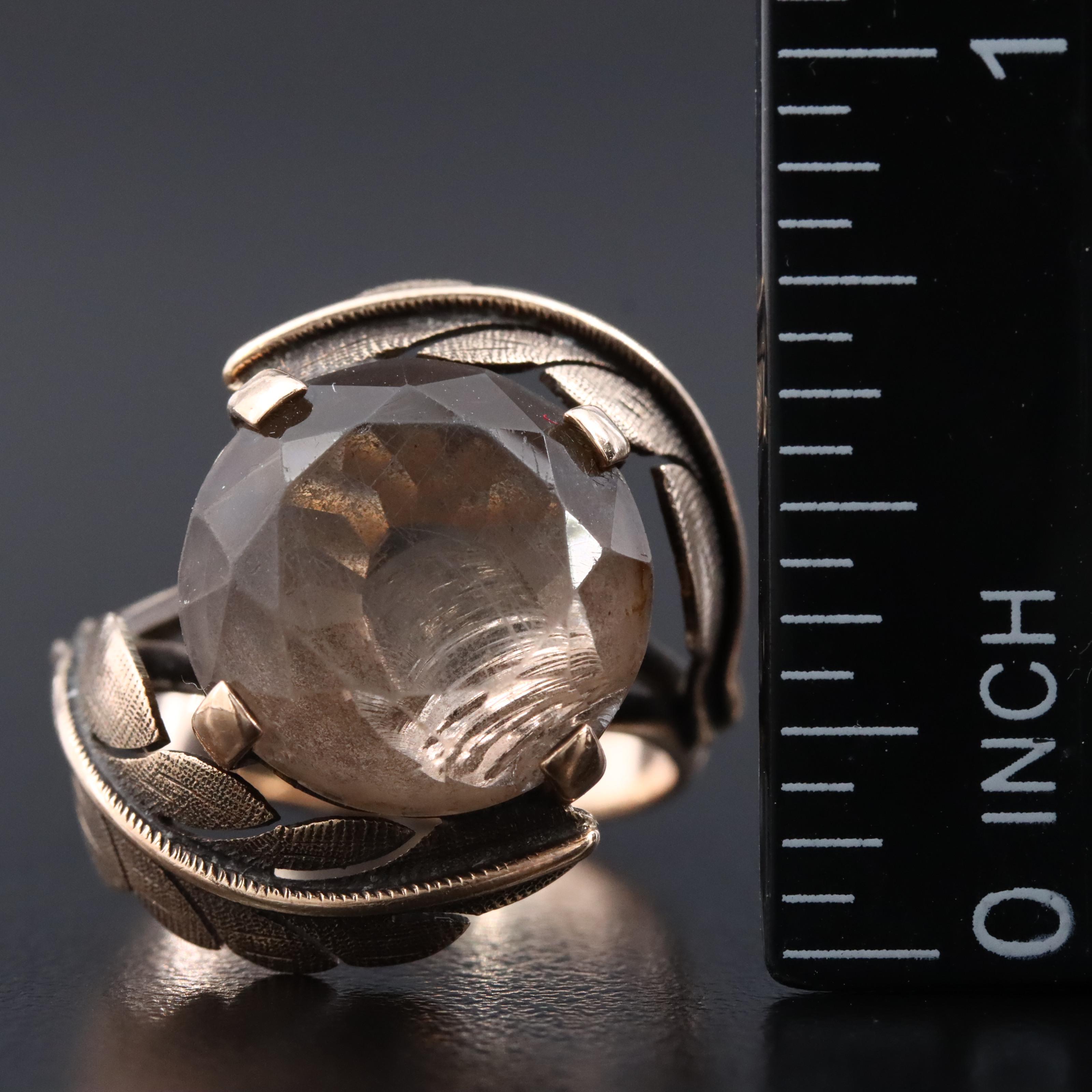 10K Smoky Quartz Ring
