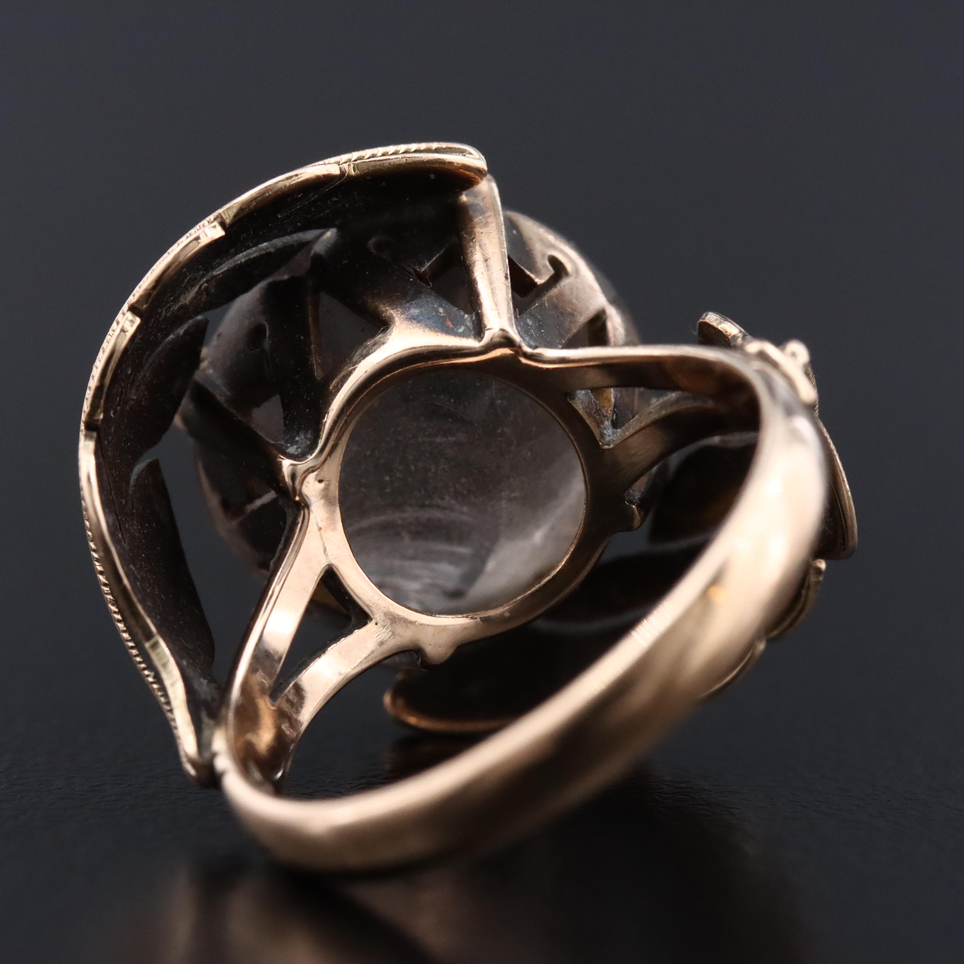 10K Smoky Quartz Ring