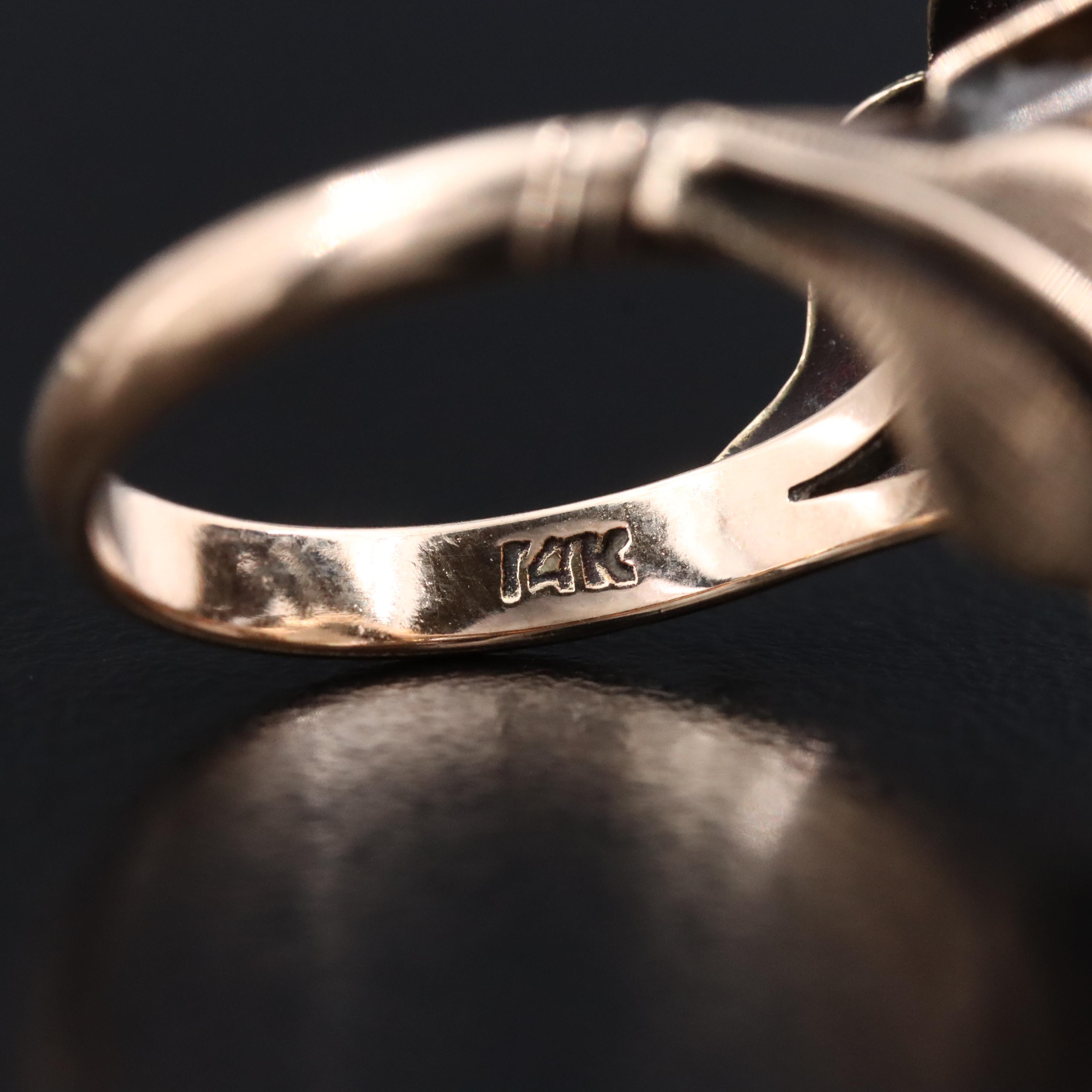 10K Smoky Quartz Ring