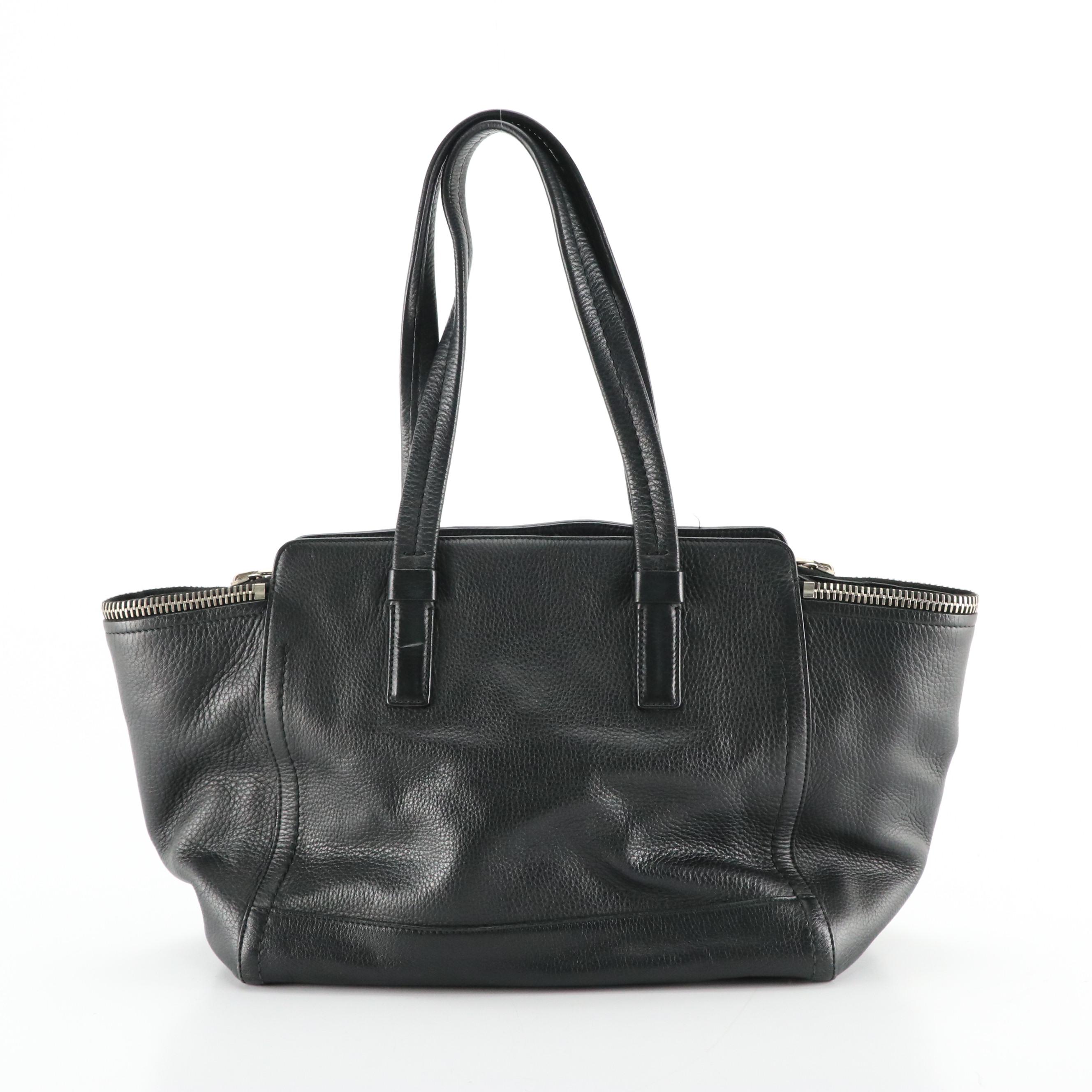 Salvatore Ferragamo Calfskin Grain Leather Shoulder Bag with Gancini Hardware