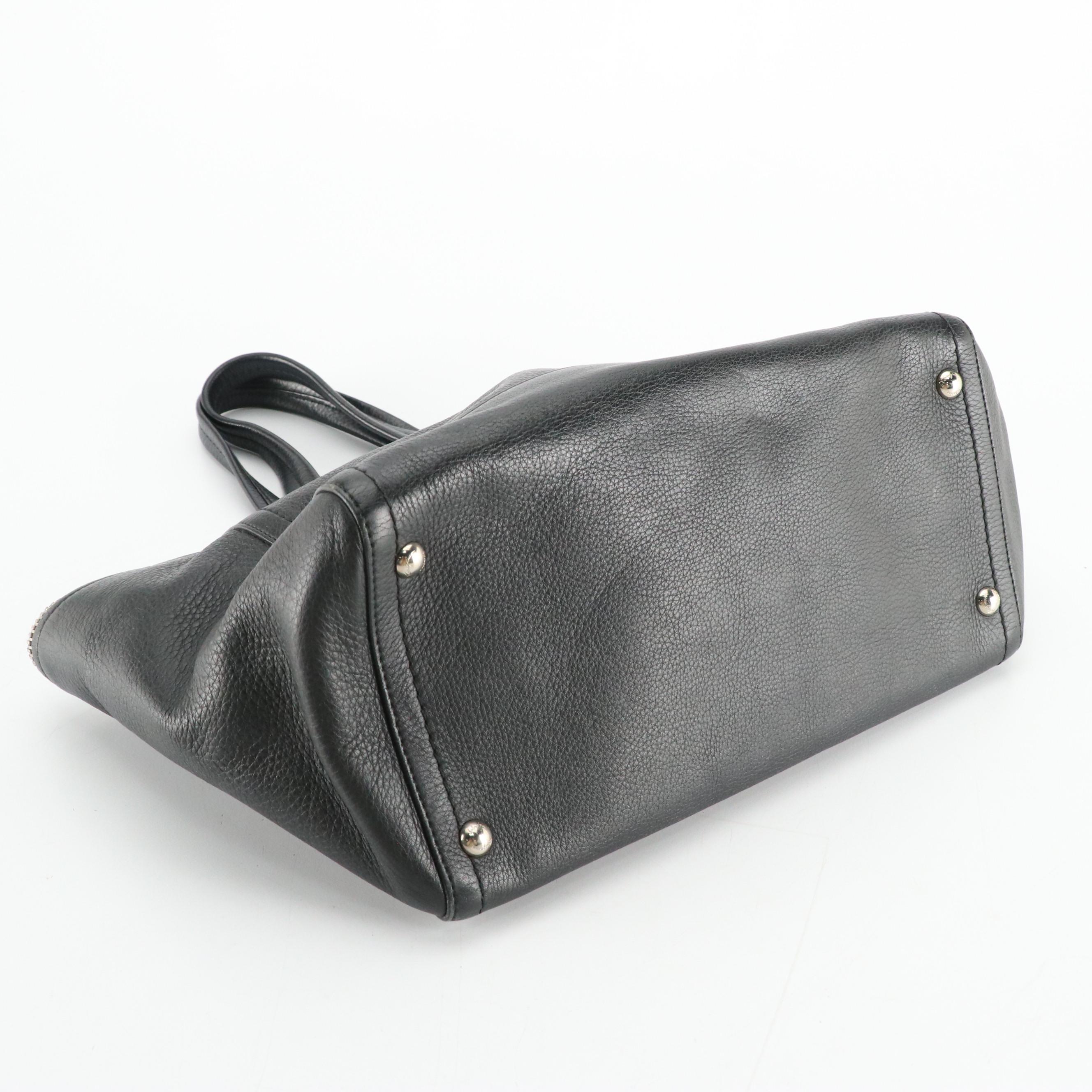 Salvatore Ferragamo Calfskin Grain Leather Shoulder Bag with Gancini Hardware