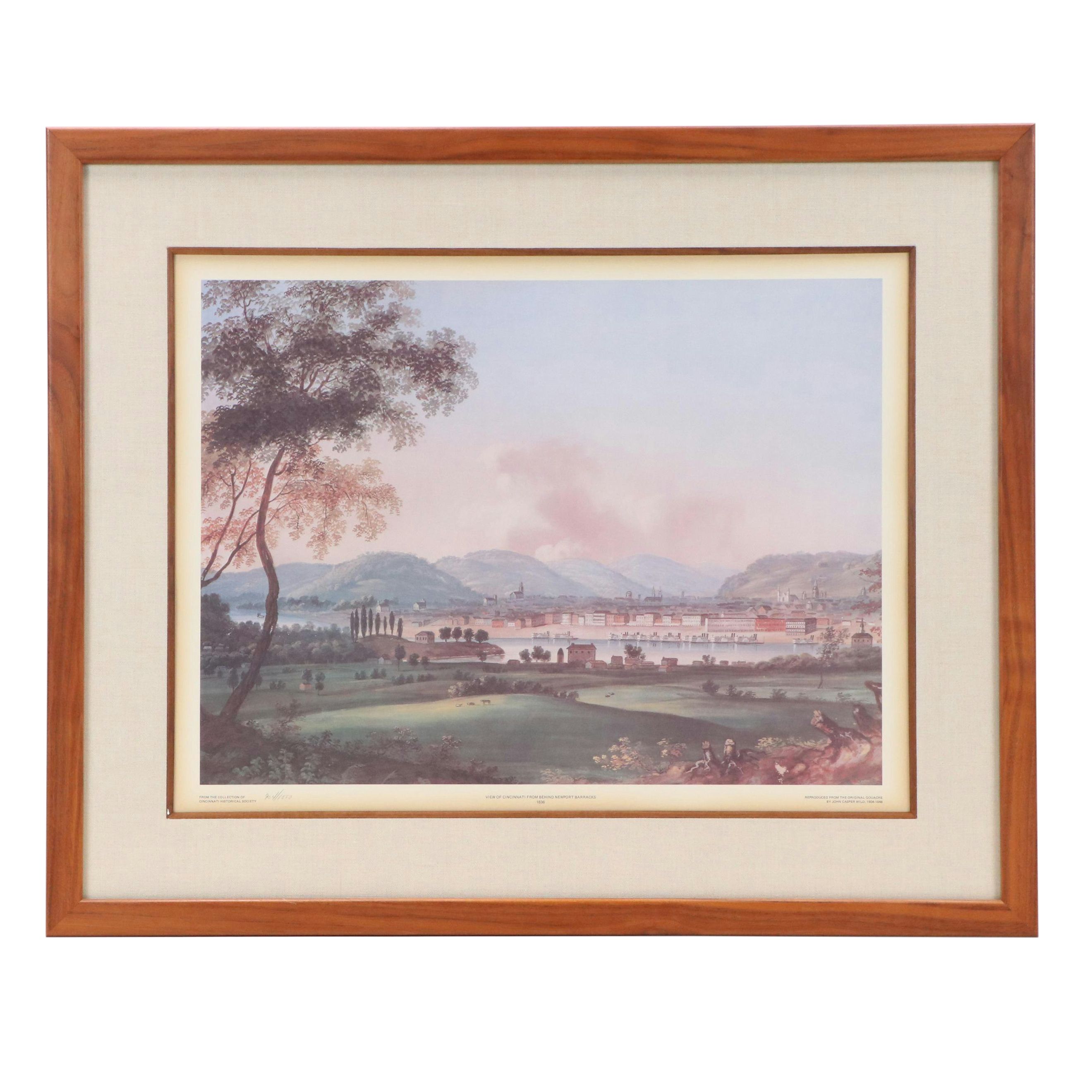 After John Caspar Wild Offset Lithograph "View of Cincinnati..."