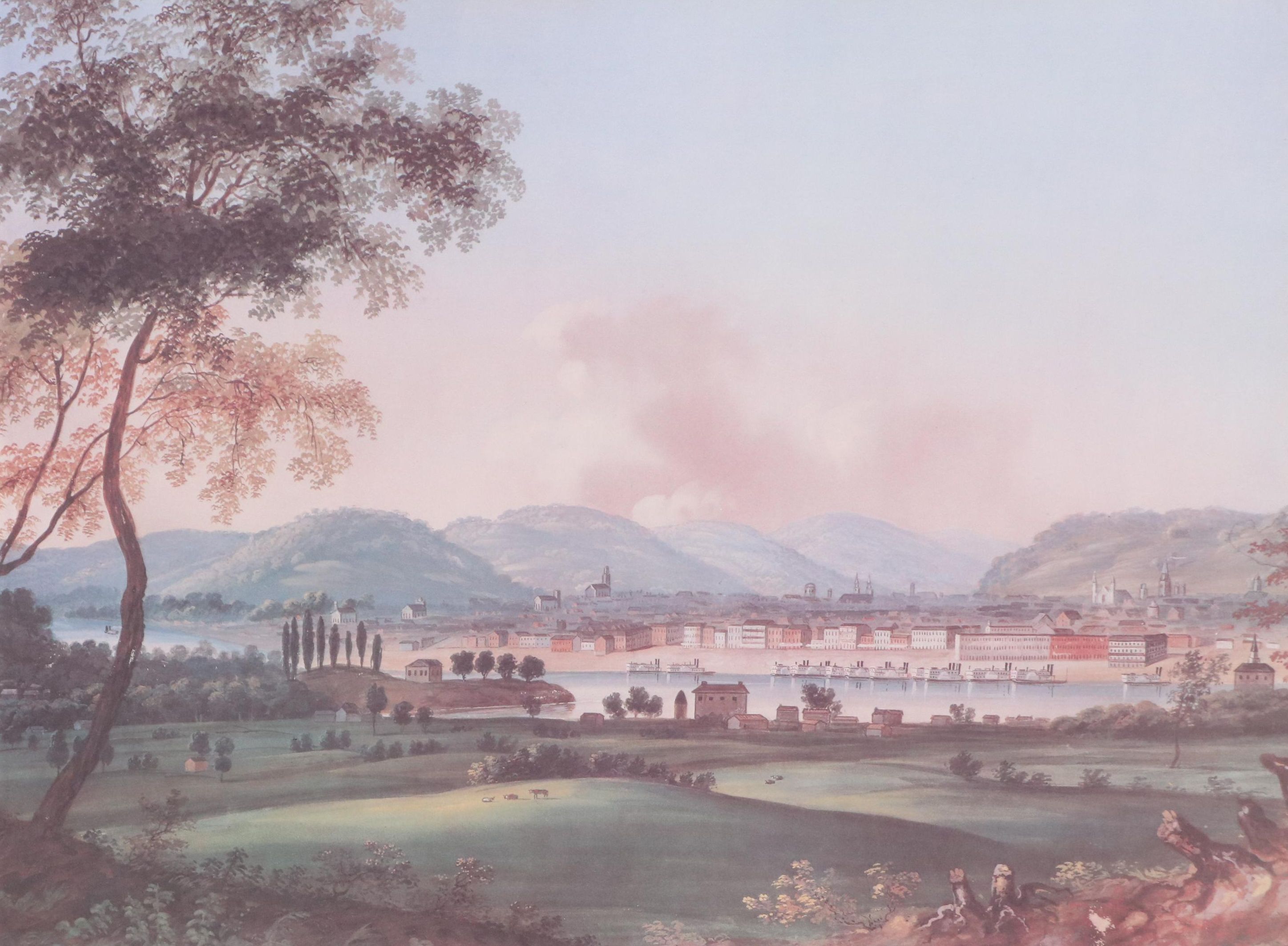 After John Caspar Wild Offset Lithograph "View of Cincinnati..."