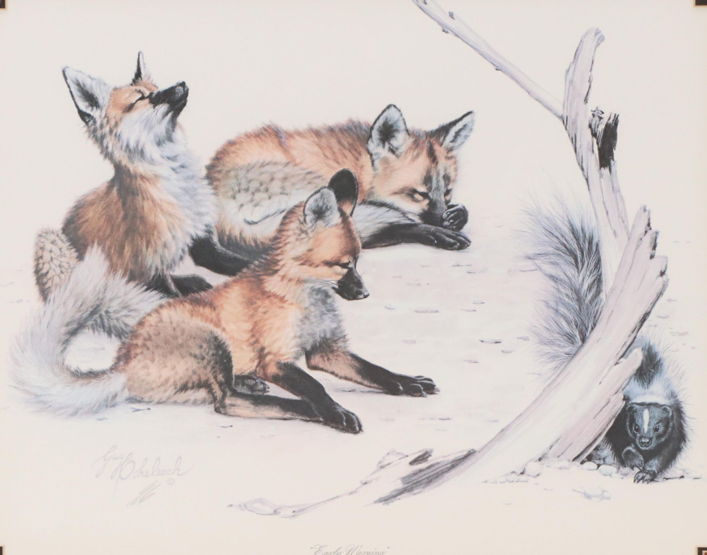 Guy Coheleach Offset Lithograph "Early Warning"