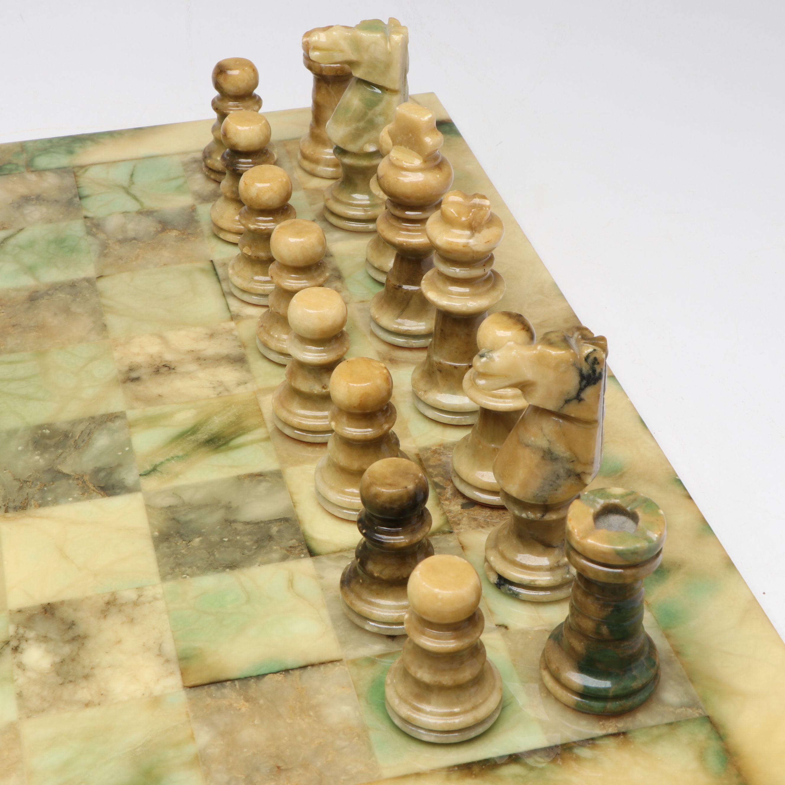 Green Onyx Chess and Checkers Board