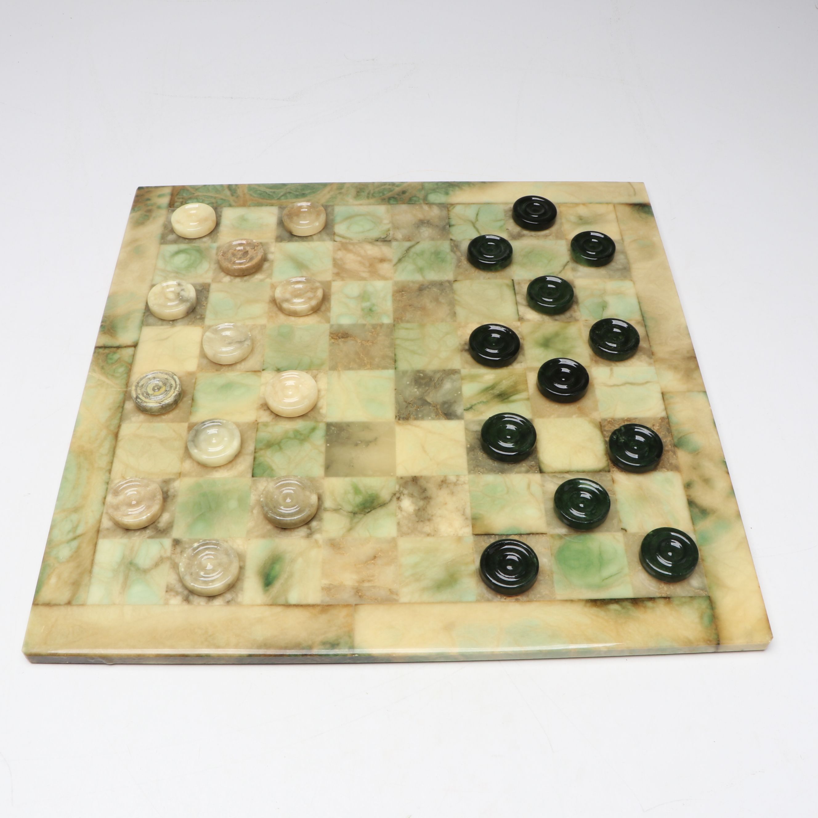 Green Onyx Chess and Checkers Board