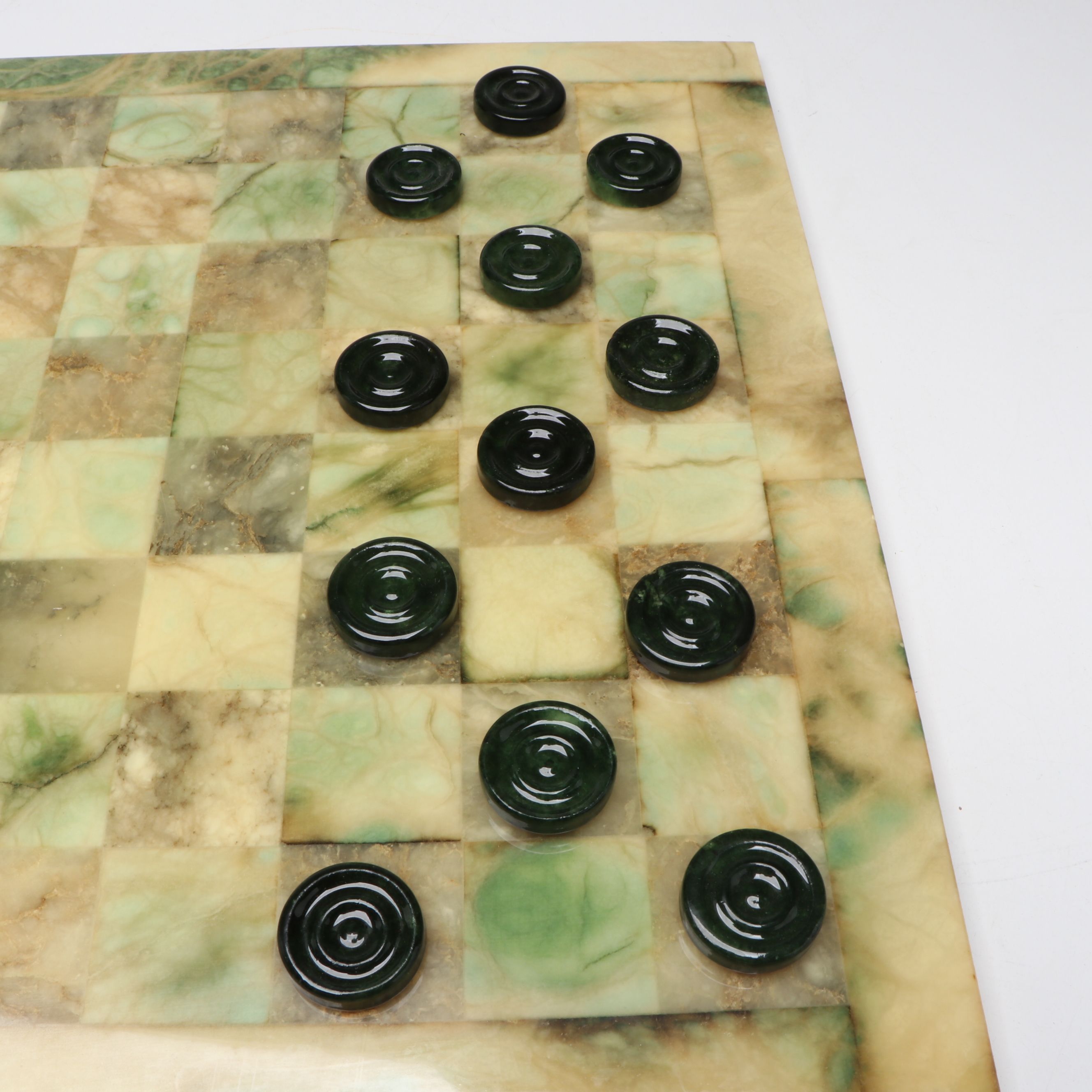 Green Onyx Chess and Checkers Board