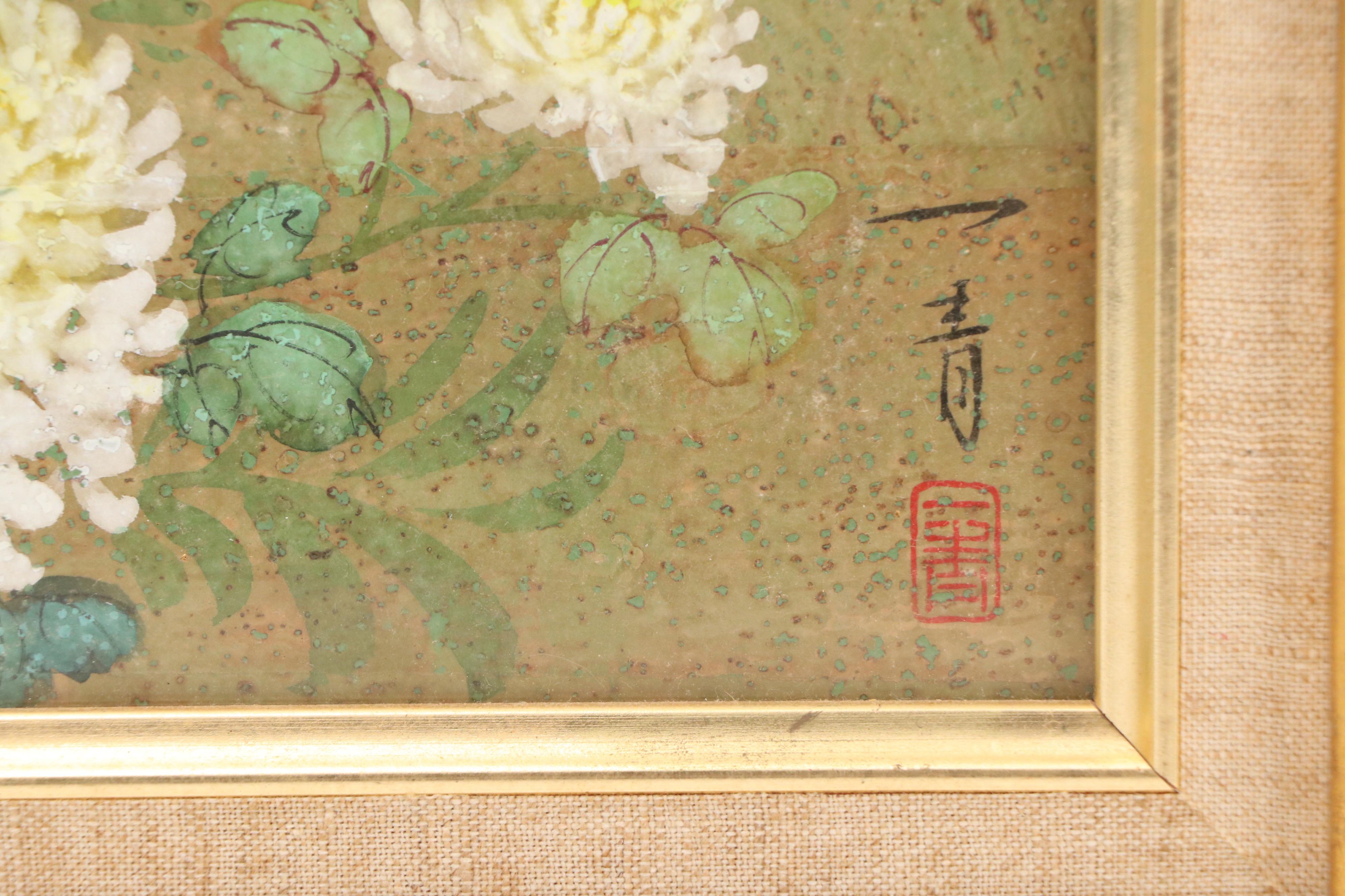 Chinese Huaniaohua Gouache Painting on Cork, 20th century