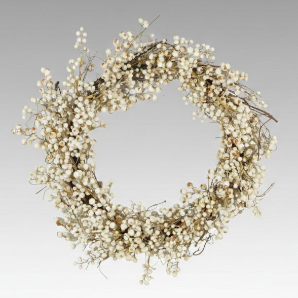White Winter Berry and Twig Wreath