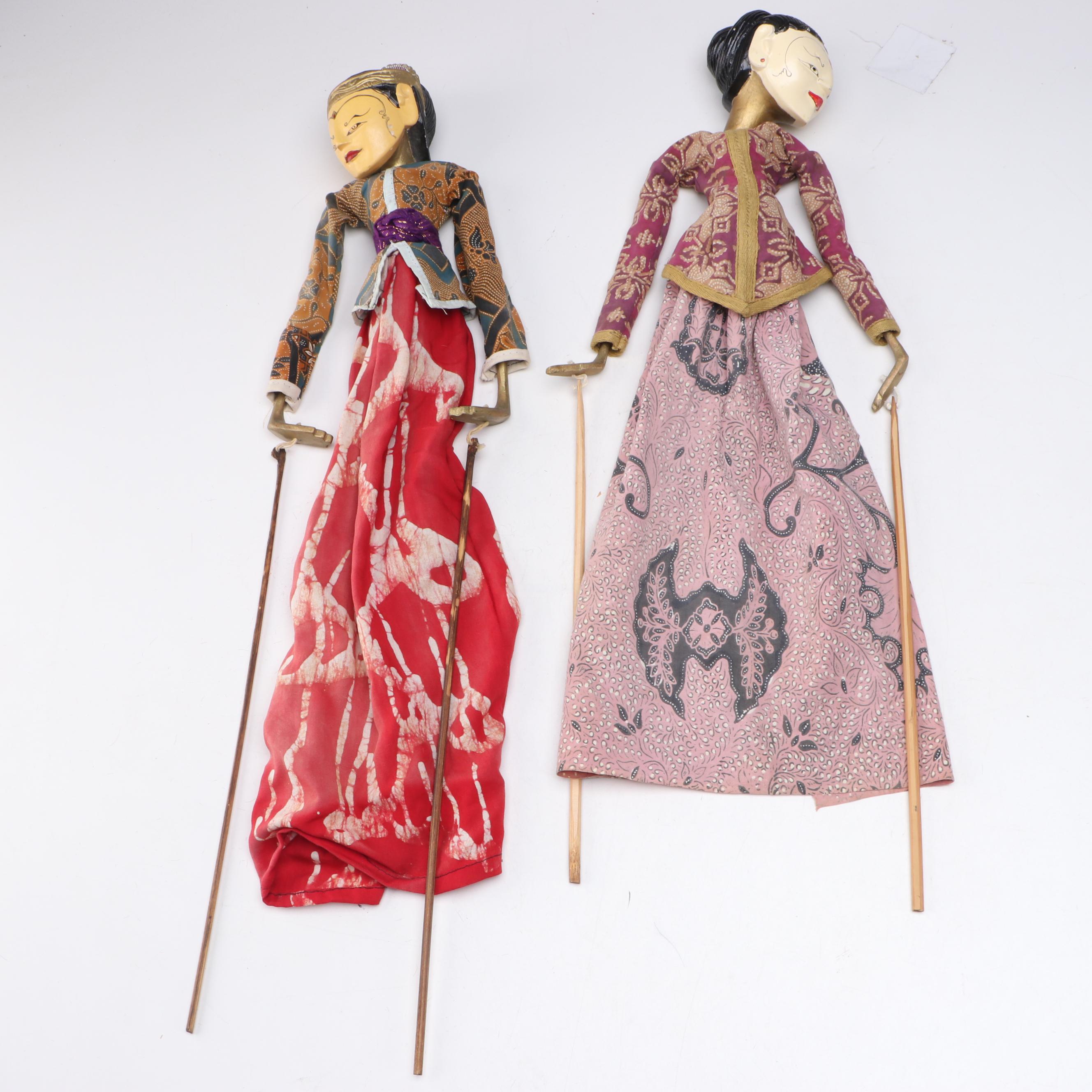 Indonesian Wayang Golek Wooden Puppets