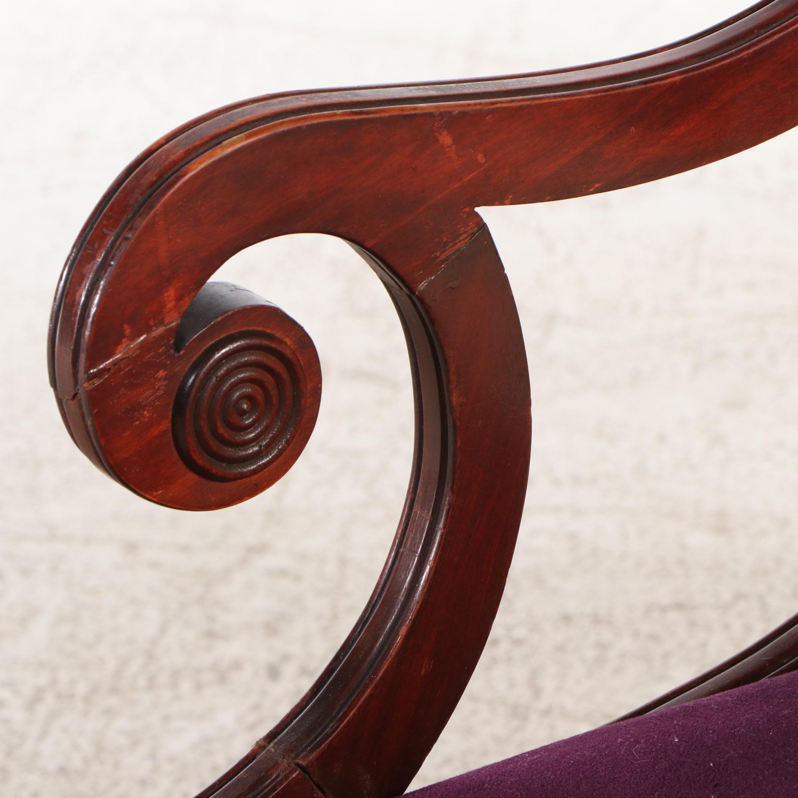 Set of Six Drexel Duncan Phyfe Style Mahogany Lyre-Back Dining Chairs