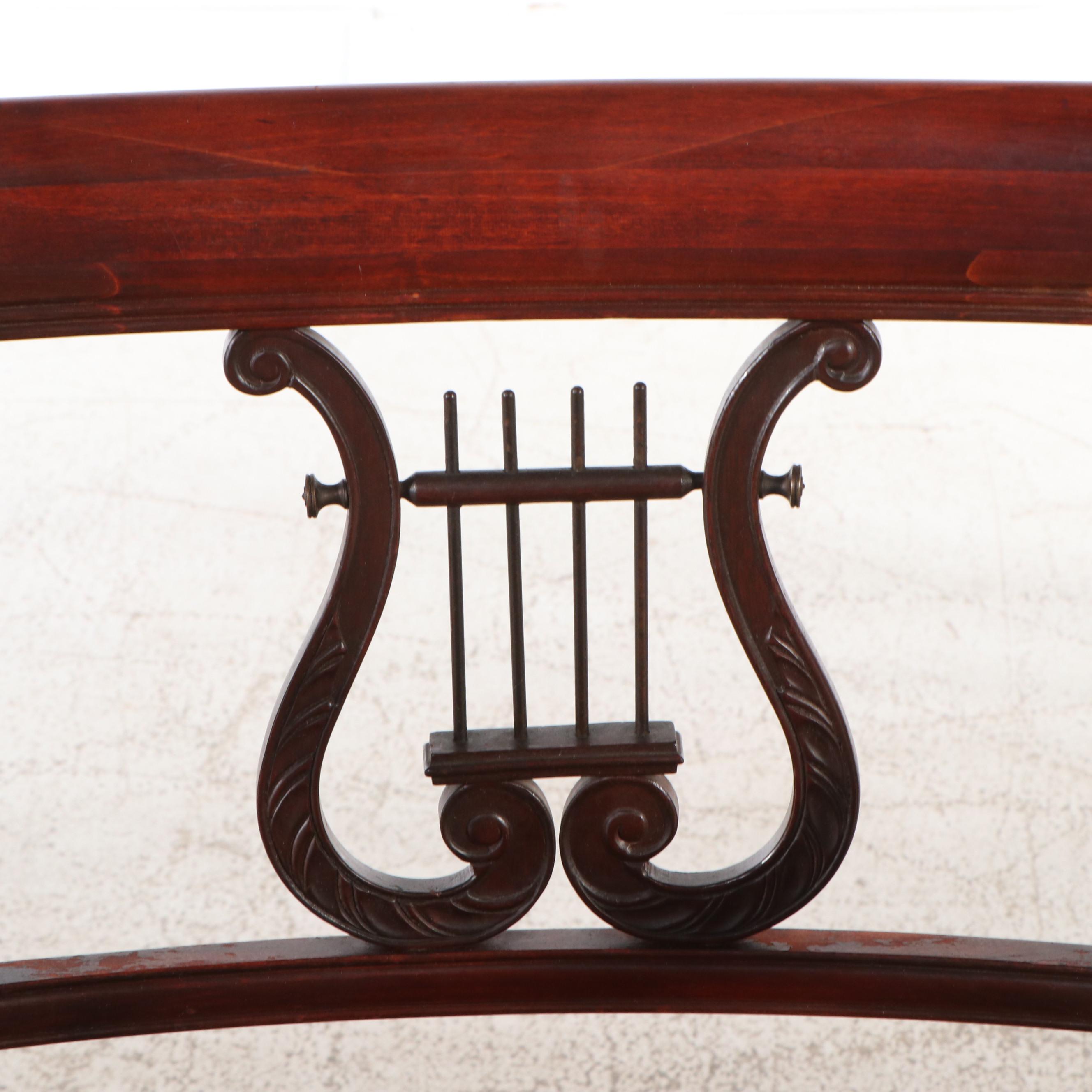 Set of Six Drexel Duncan Phyfe Style Mahogany Lyre-Back Dining Chairs