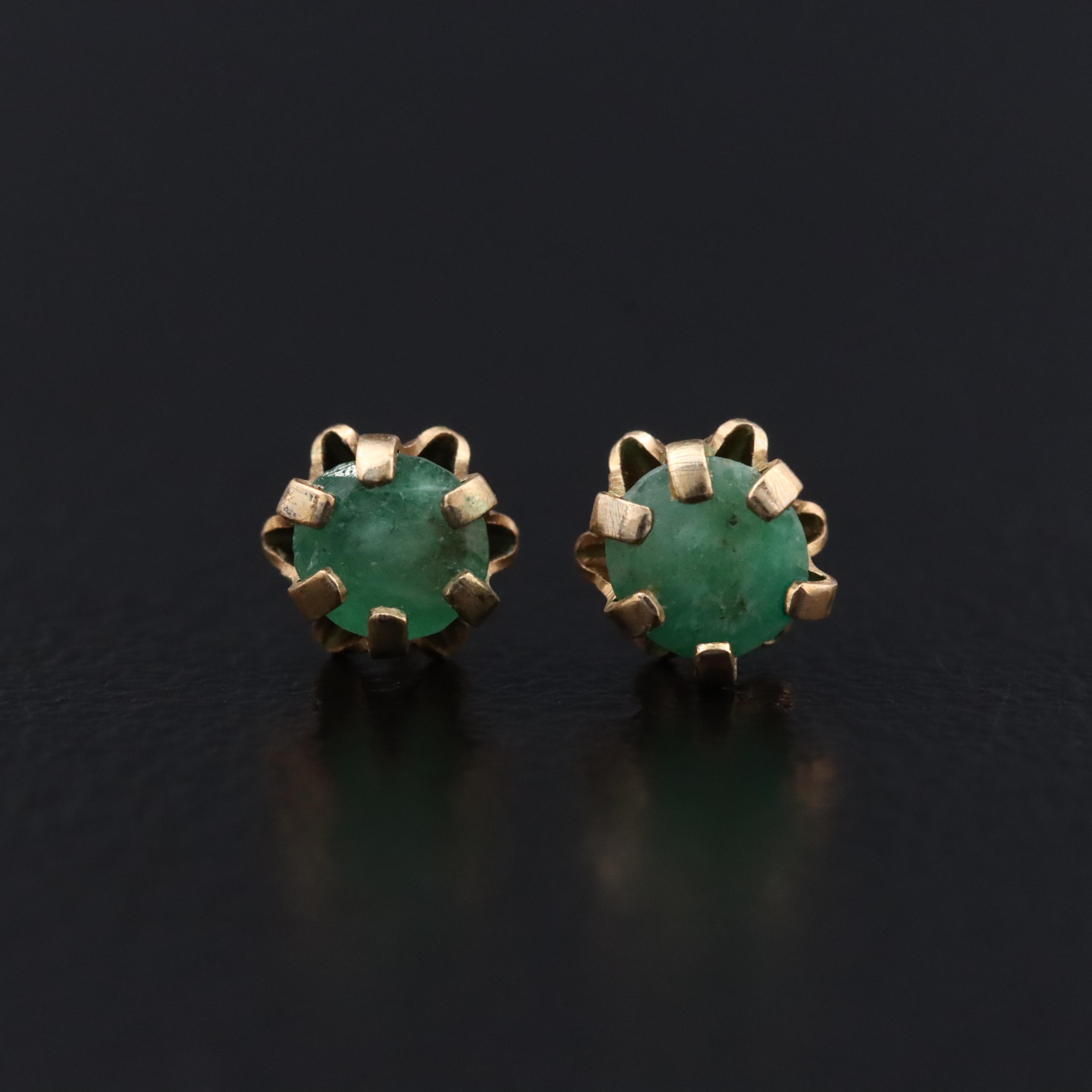 Stud Emerald Earrings