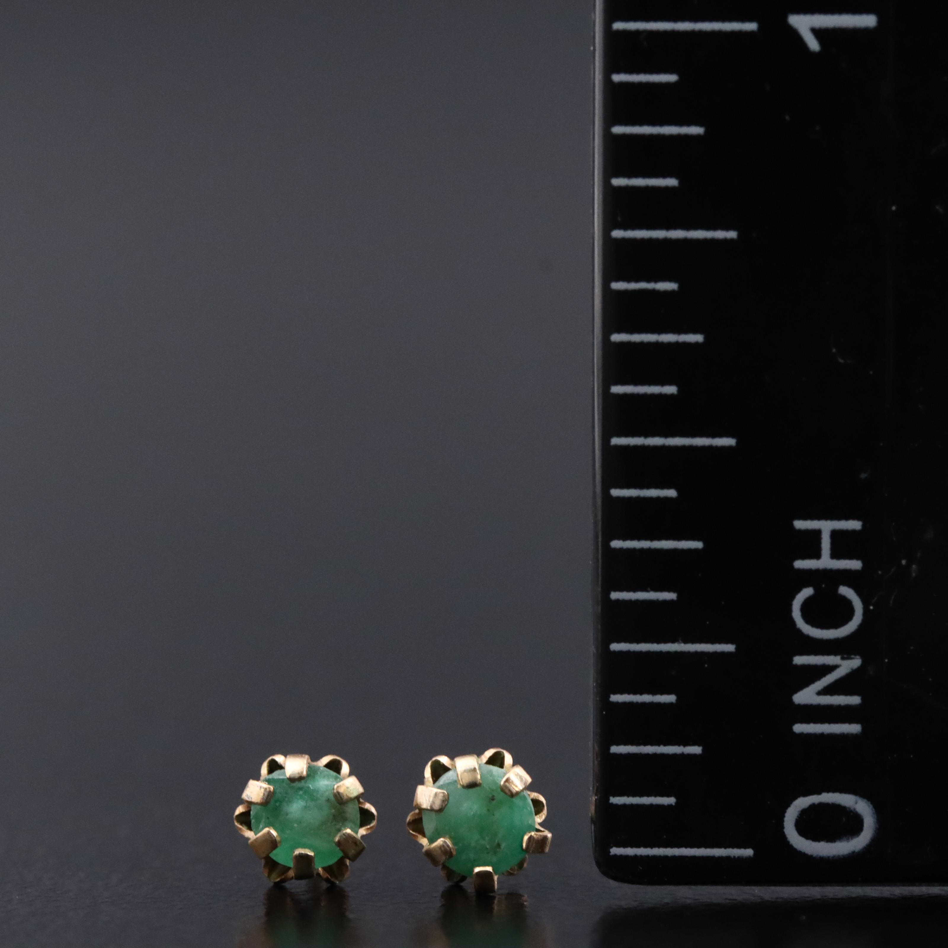 Stud Emerald Earrings