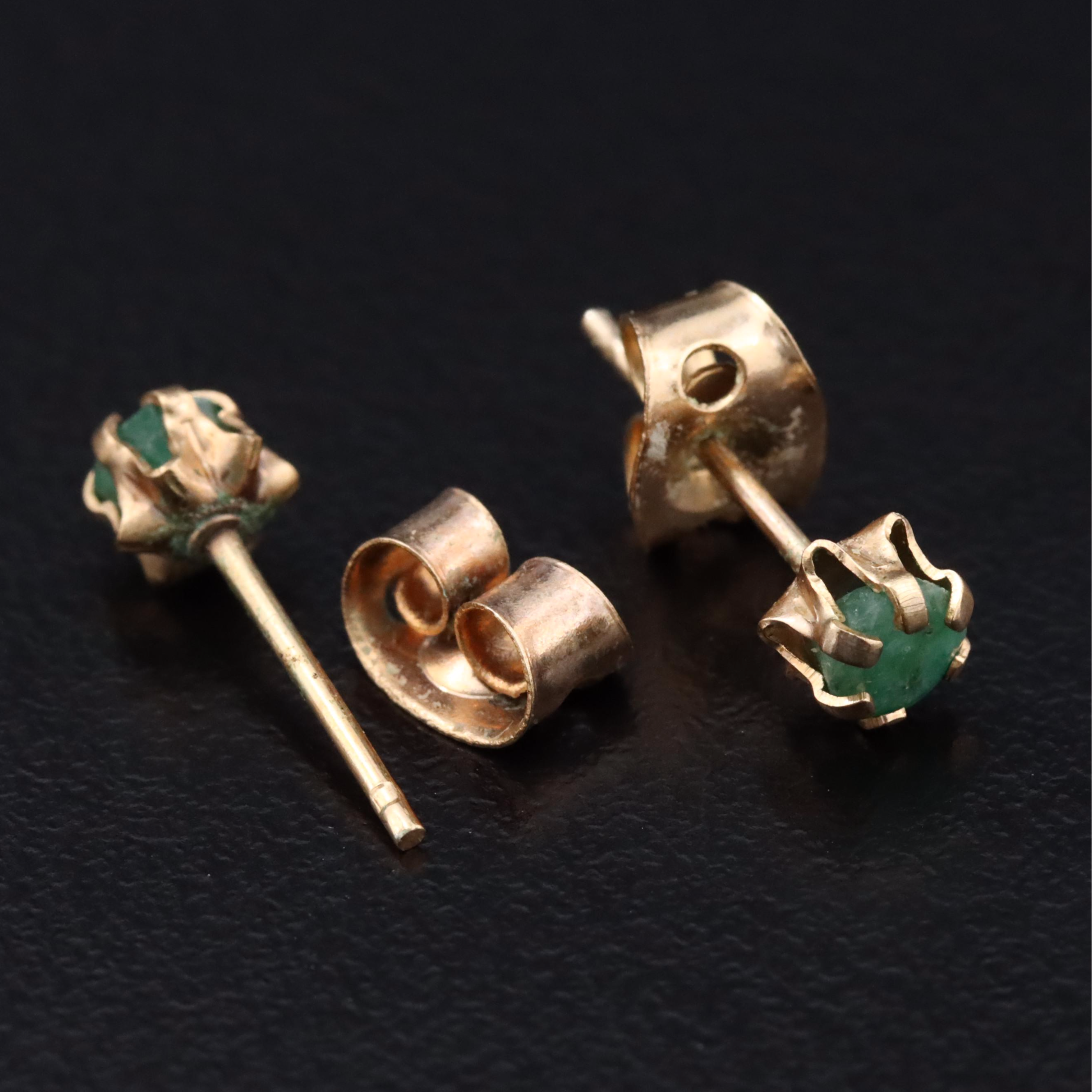 Stud Emerald Earrings