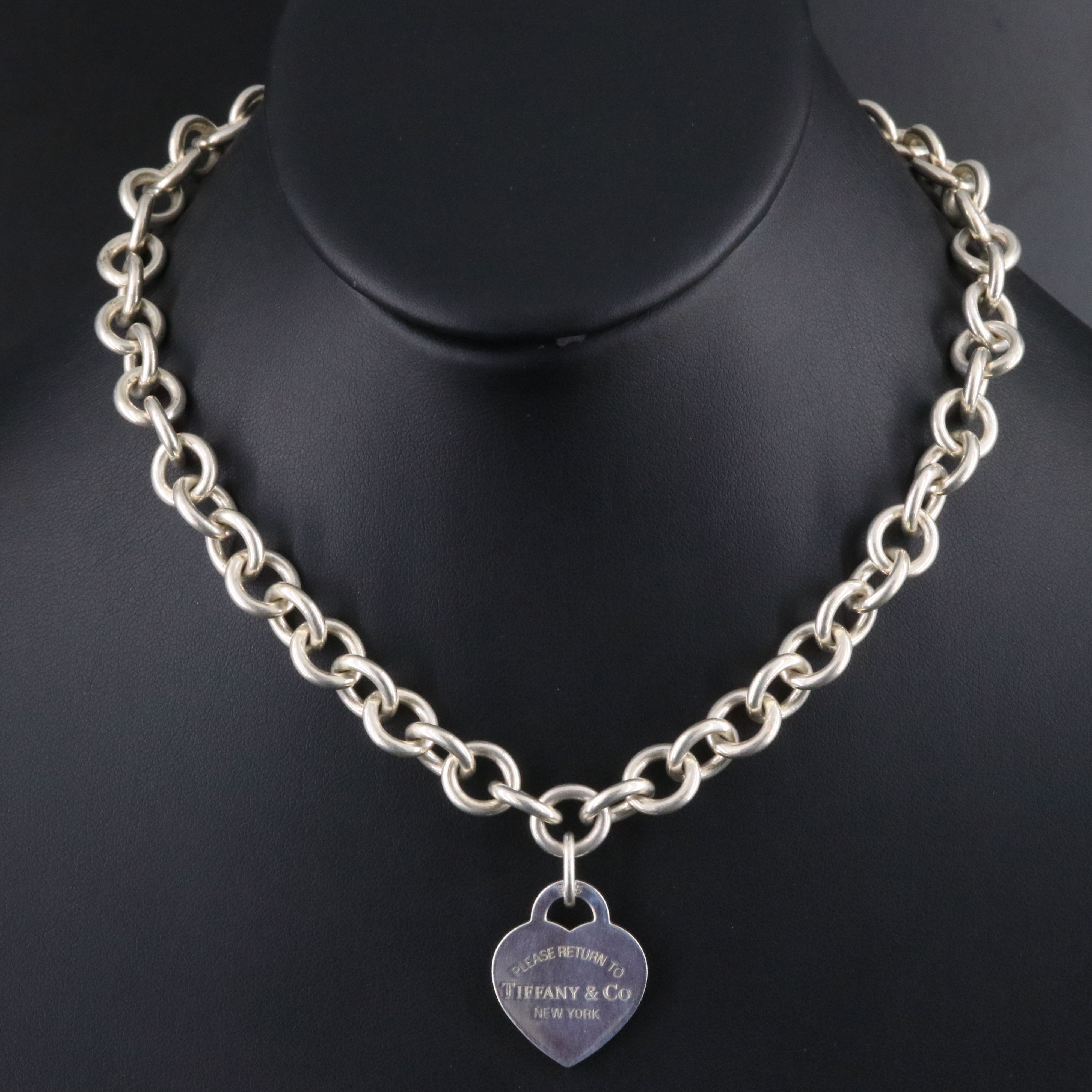 Tiffany & Co. Return to Tiffany Sterling Heart Tag Necklace and Charm Clasps
