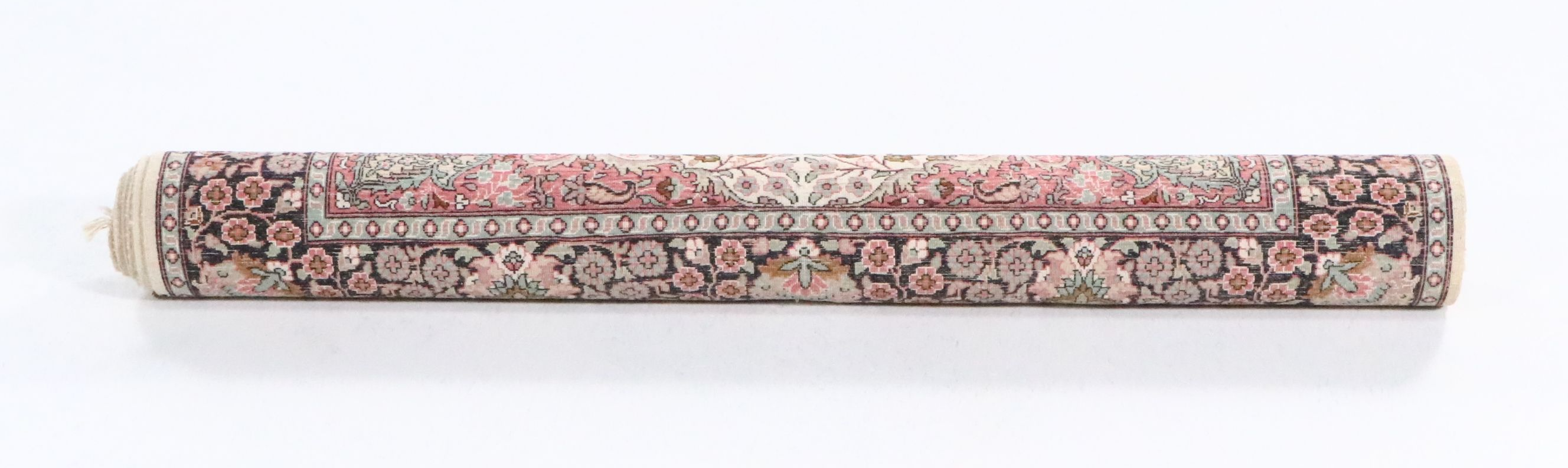 3'10 x 6'3 Hand-Knotted Persian Kerman Silk Blend Area Rug