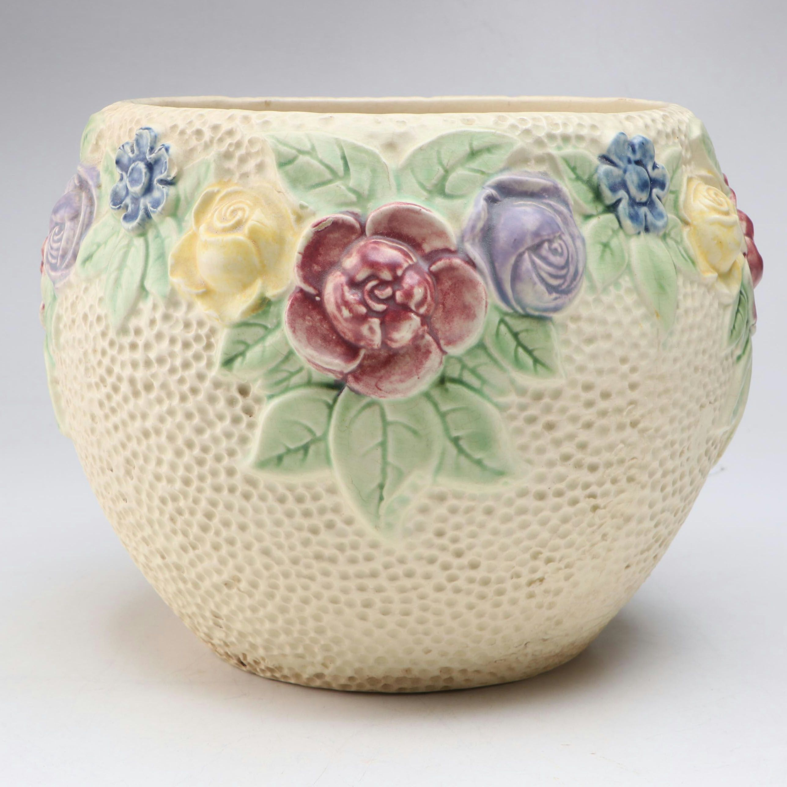 Roseville Pottery Embossed Floral Planter