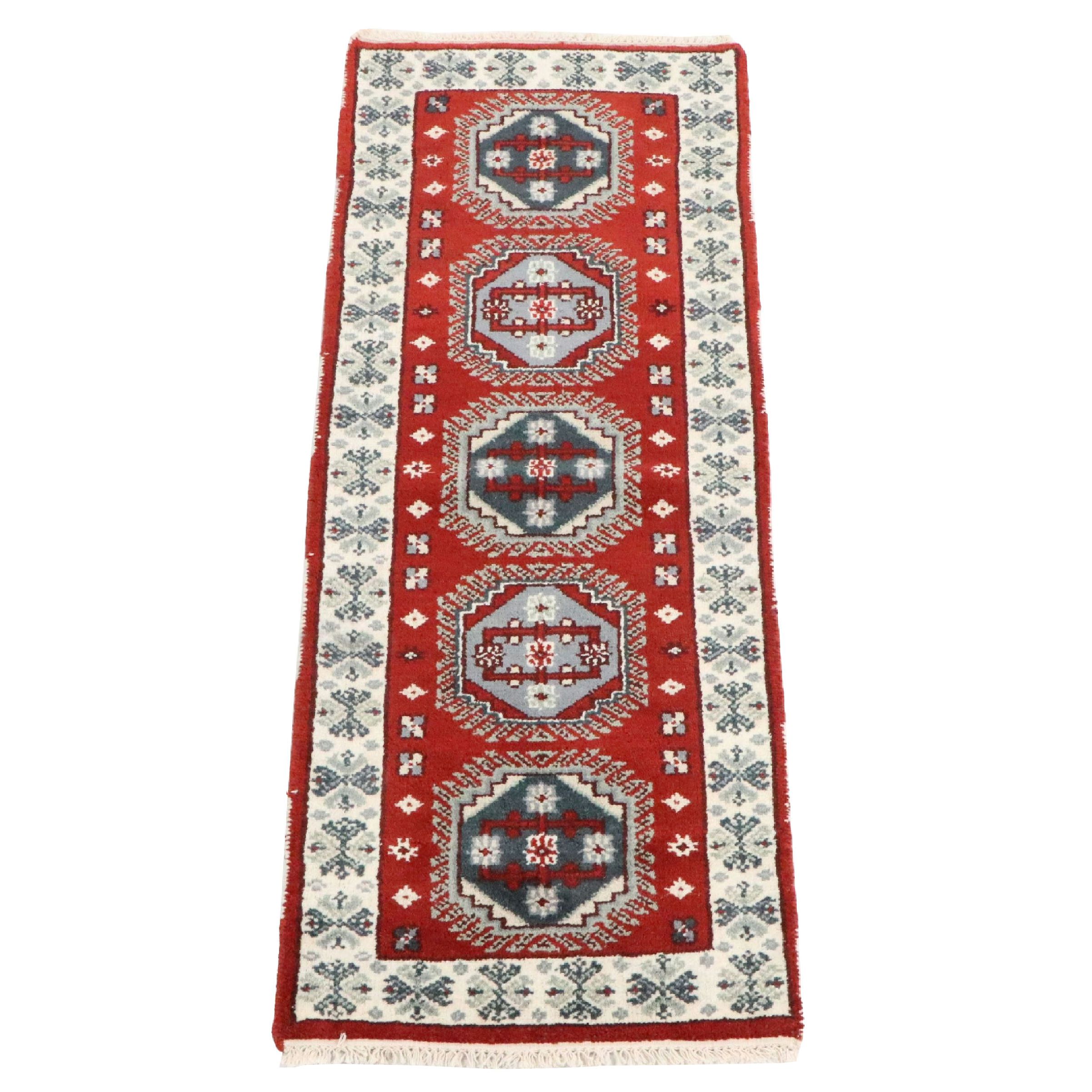 2'2 x 6'2 Hand-Knotted Afghan Kazak Carpet Runner