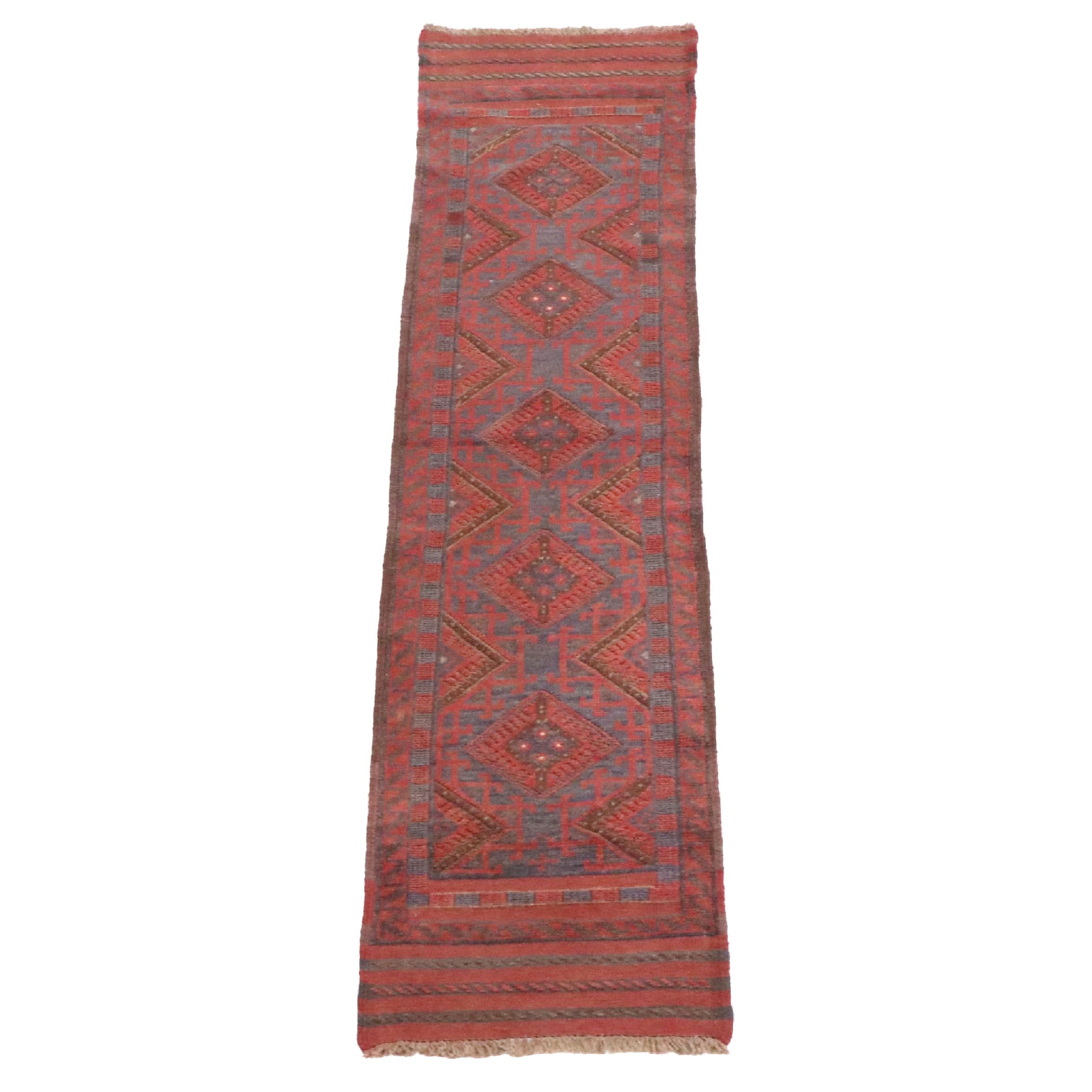 1'10 x 8'1 Handwoven Afghan Mashwani Carpet Runner