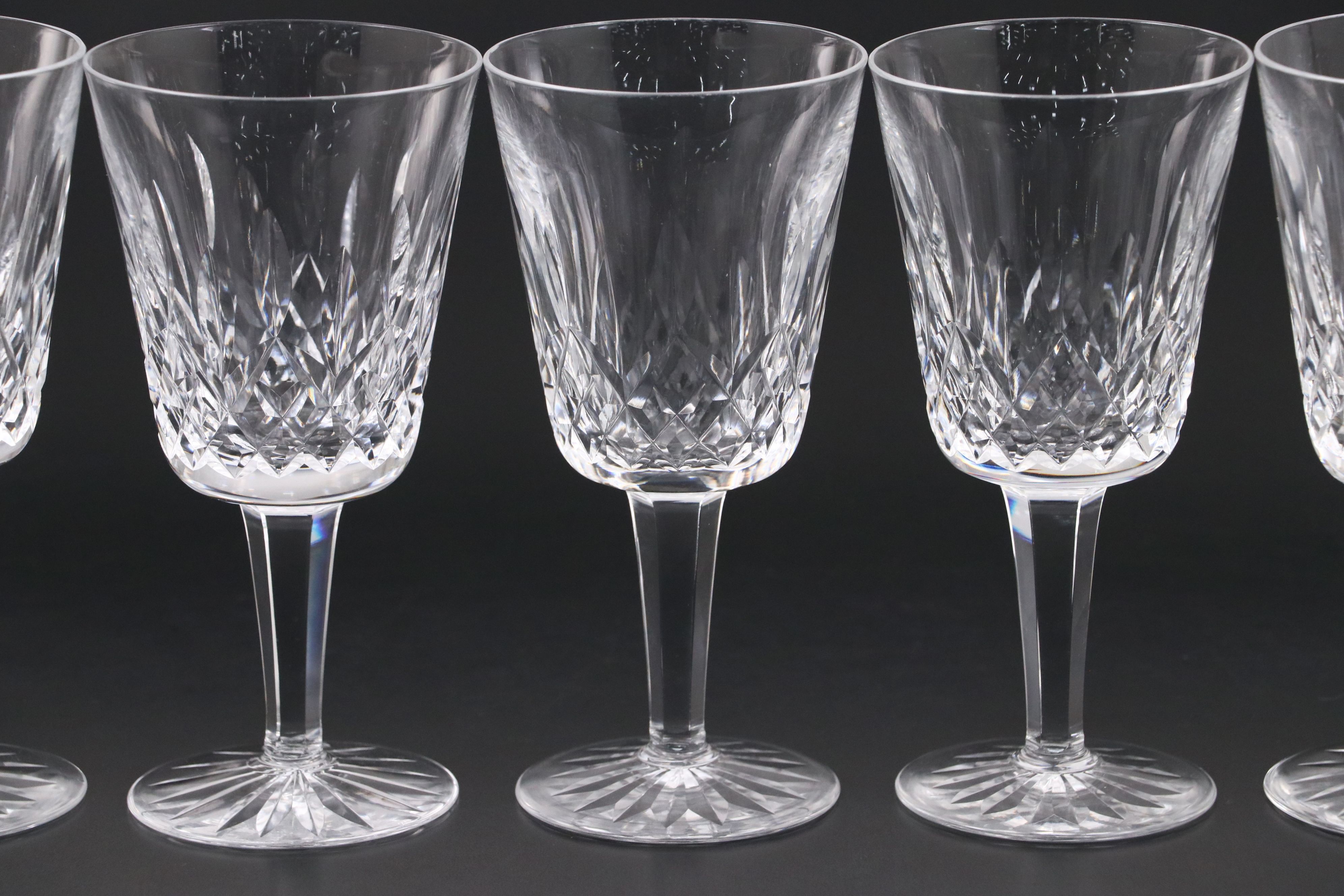 Waterford "Lismore" Crystal Water Goblets