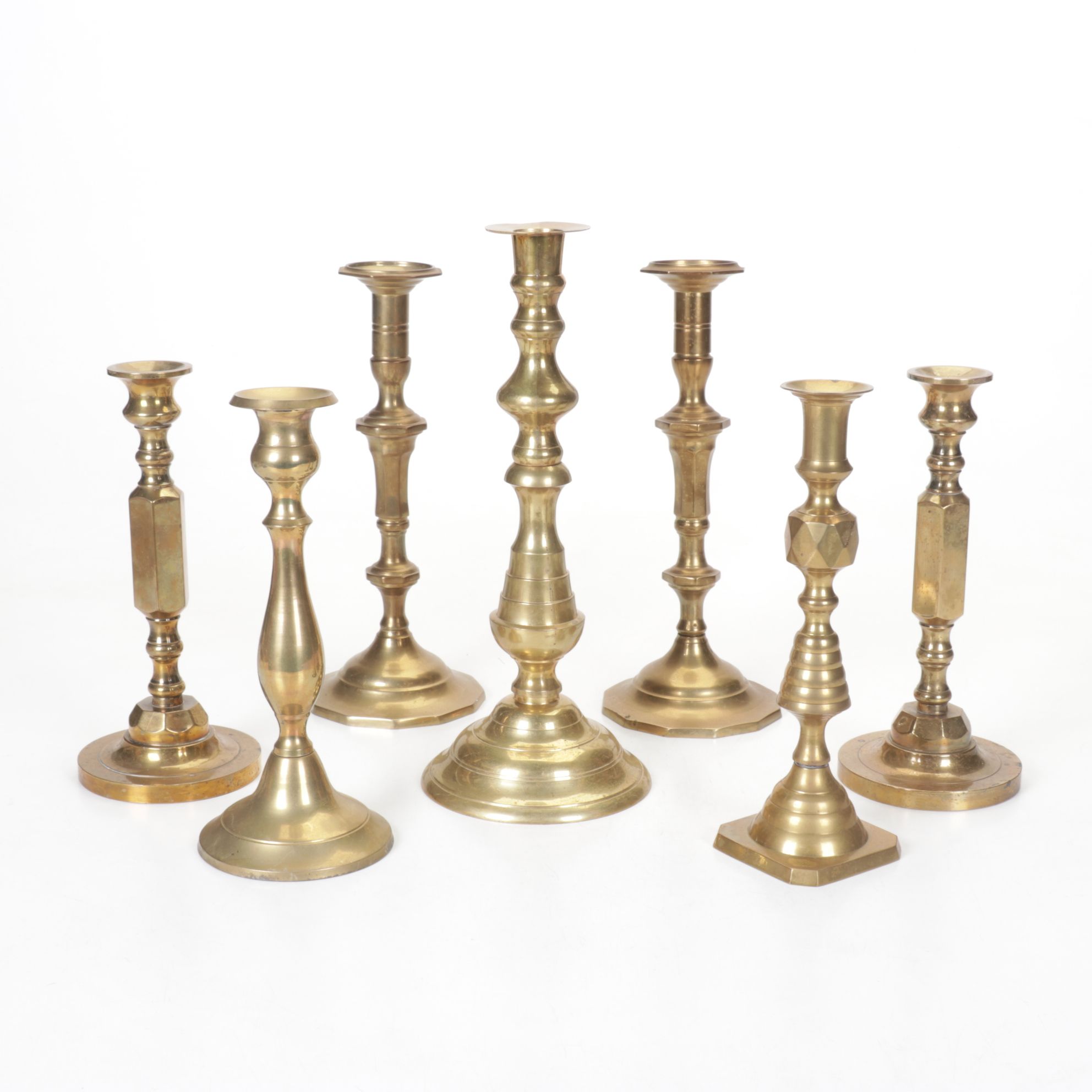 Solid Brass Pillar Candle Holder Collection