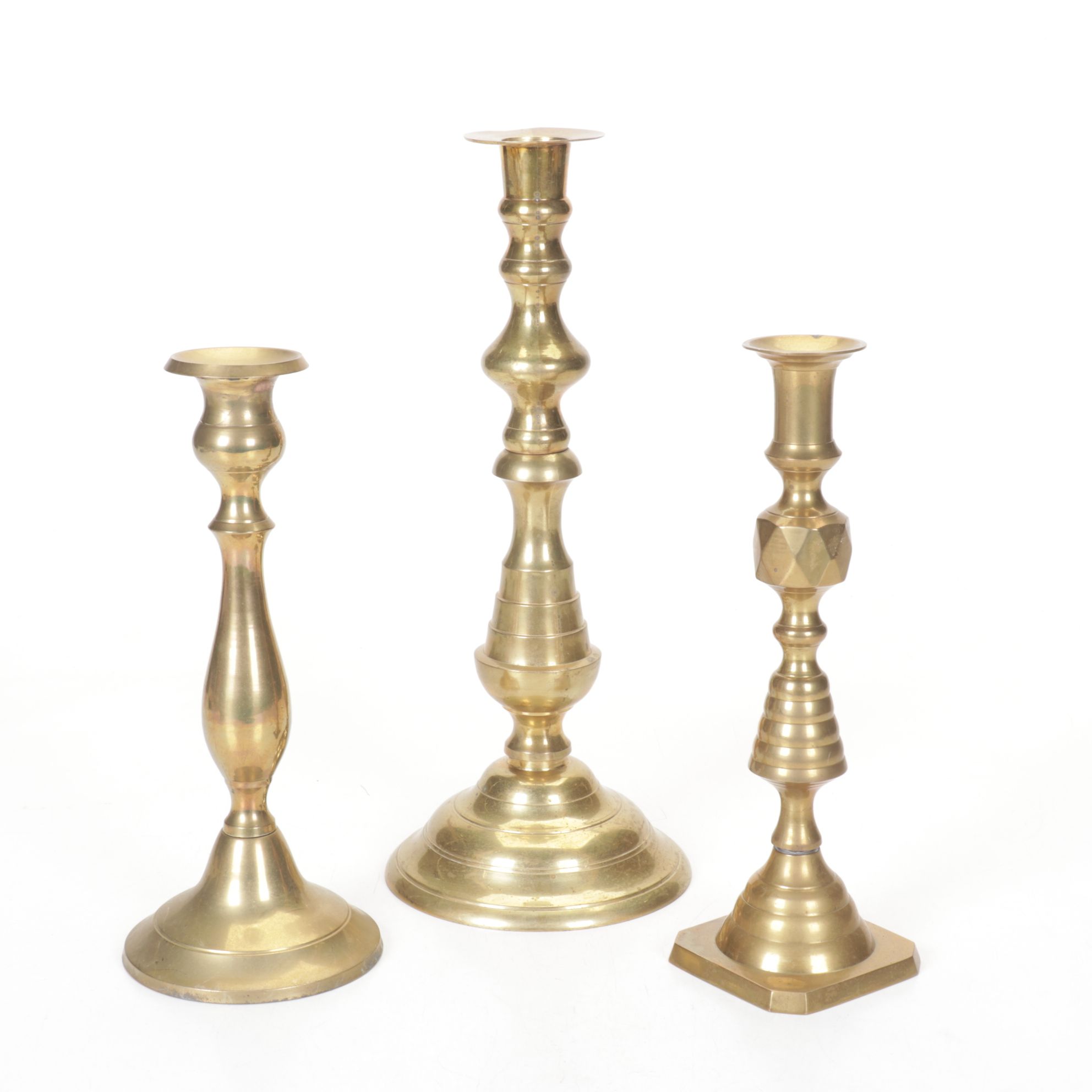 Solid Brass Pillar Candle Holder Collection