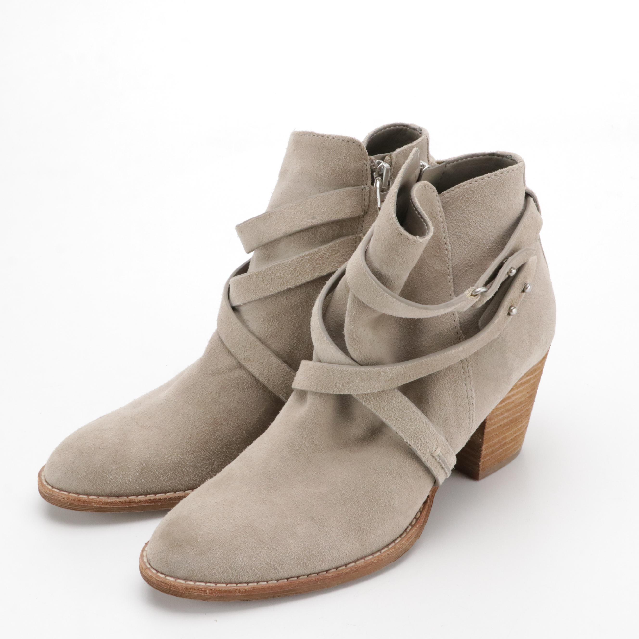 Sam Edelman Taupe Suede Leather "Merton" and Franco Sarto "Ponte" Ankle Boots