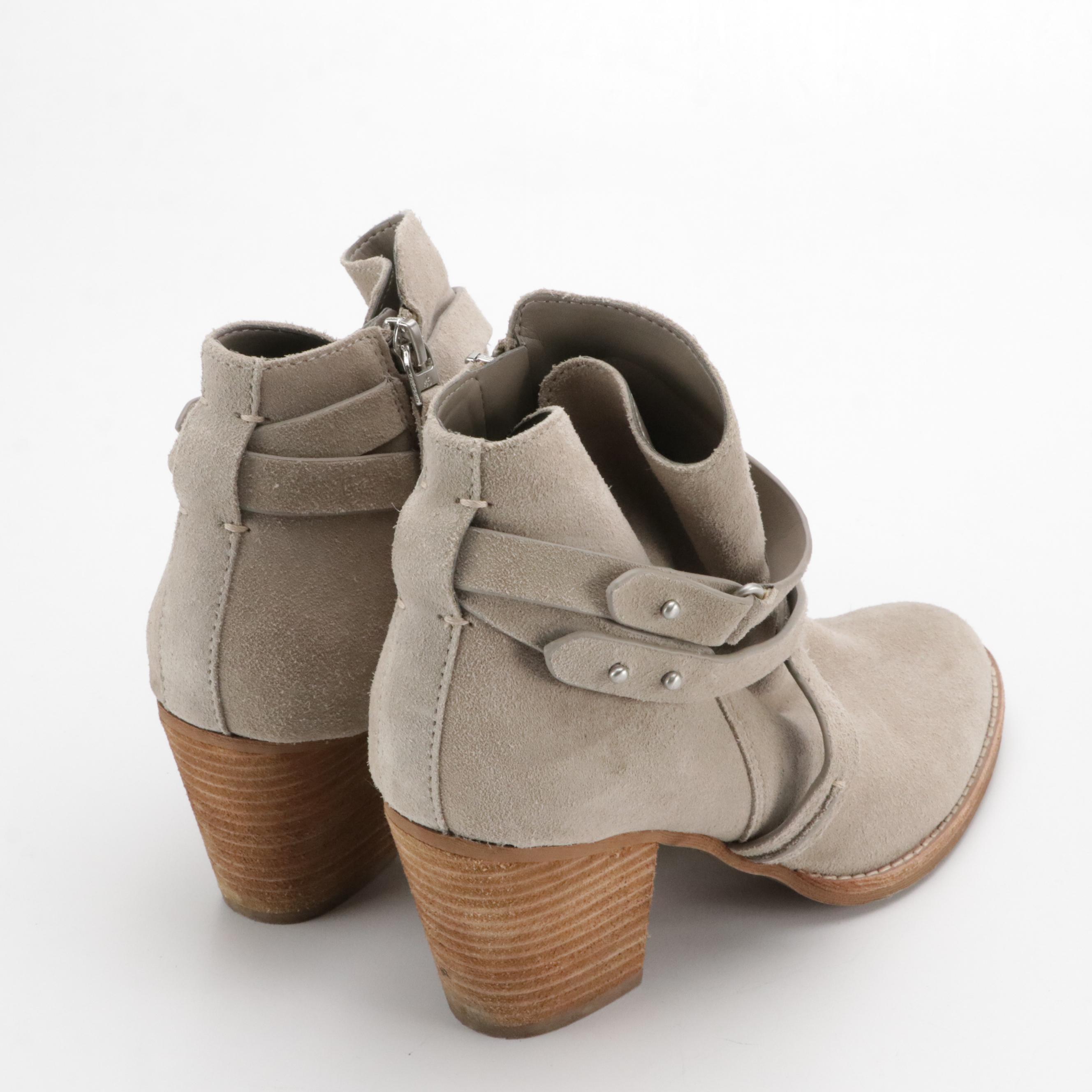 Sam Edelman Taupe Suede Leather "Merton" and Franco Sarto "Ponte" Ankle Boots