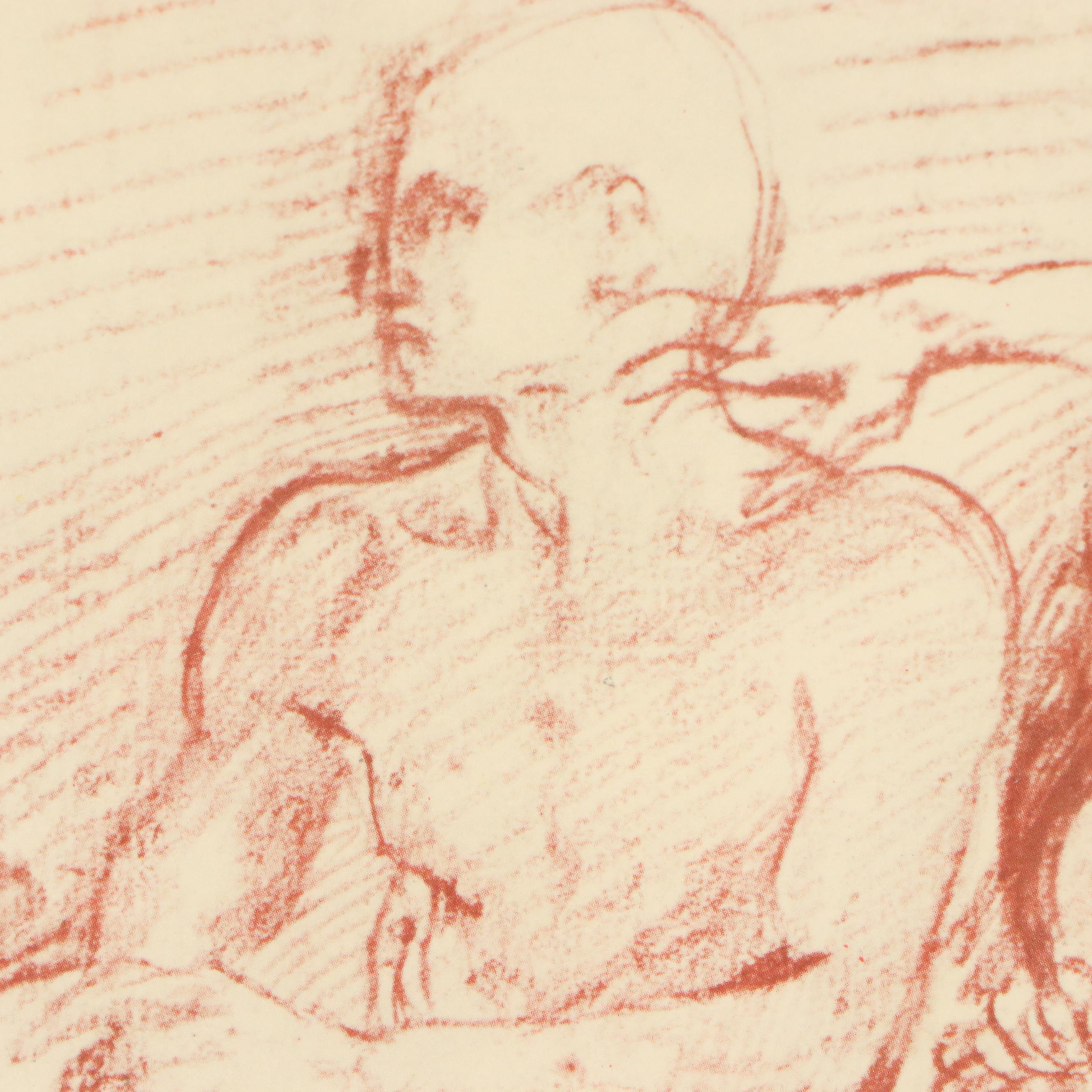 Offset Lithograph After Andrea del Sarto "Four Studies of Apostles"