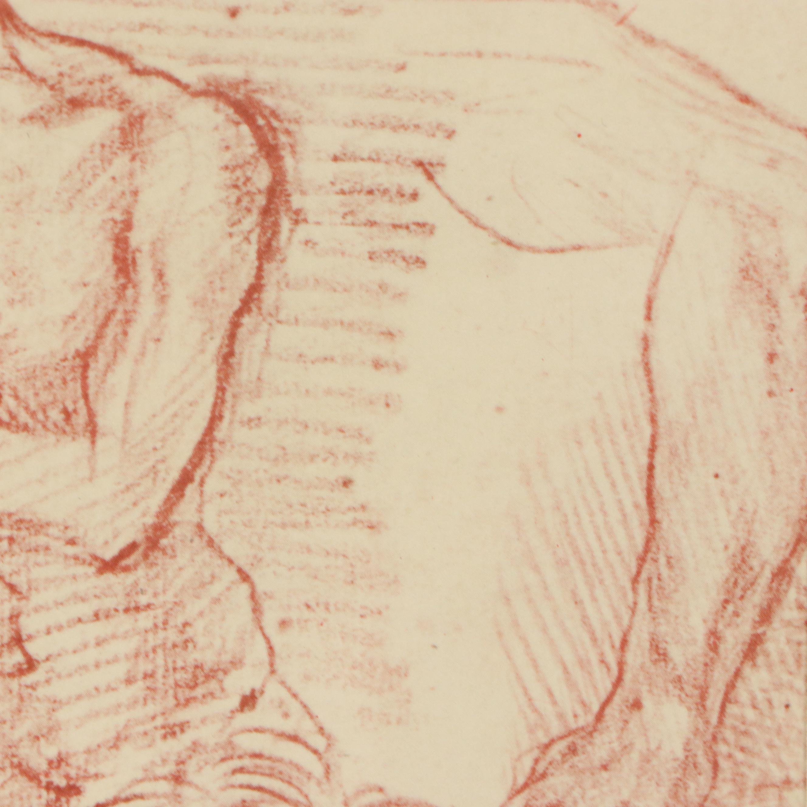 Offset Lithograph After Andrea del Sarto "Four Studies of Apostles"