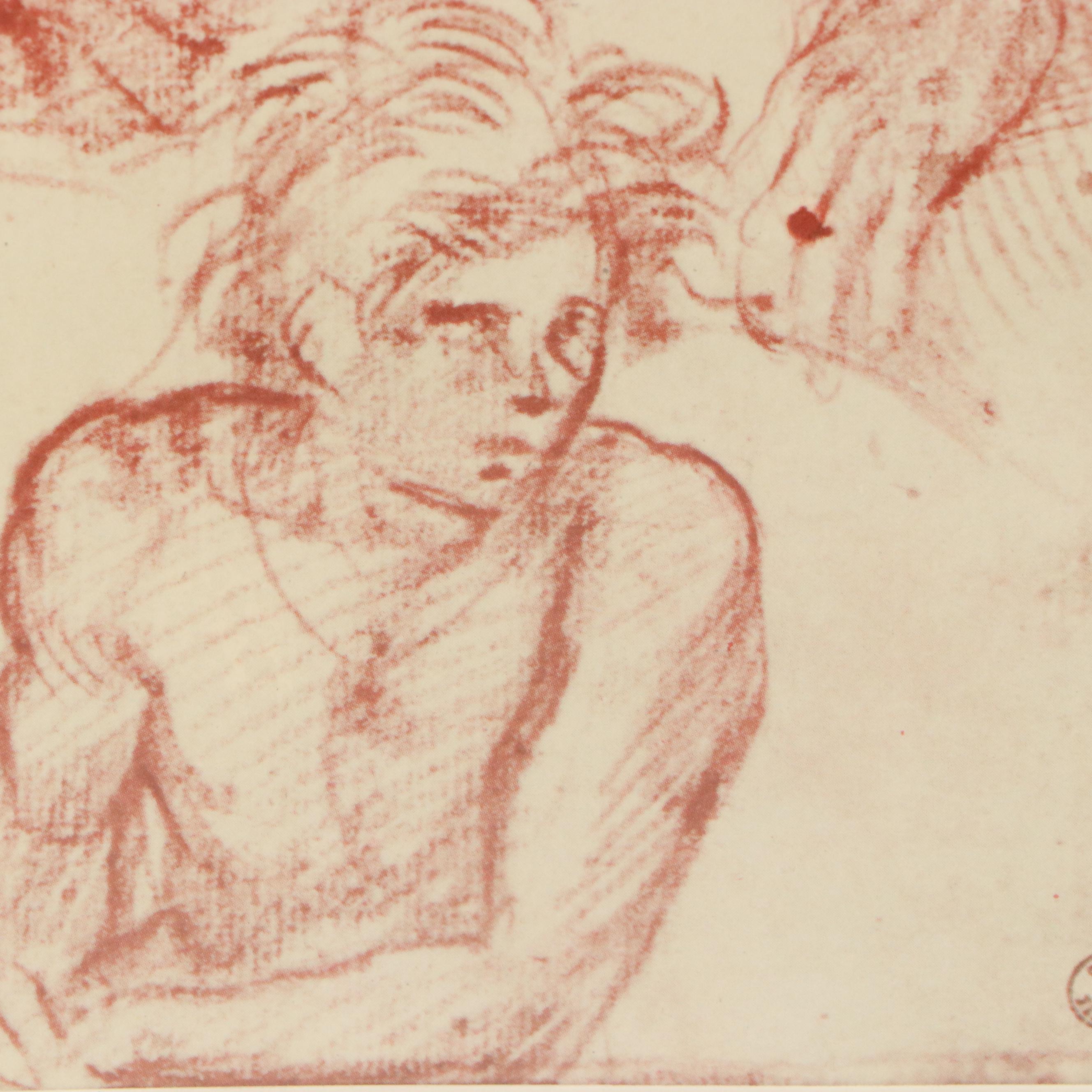 Offset Lithograph After Andrea del Sarto "Four Studies of Apostles"