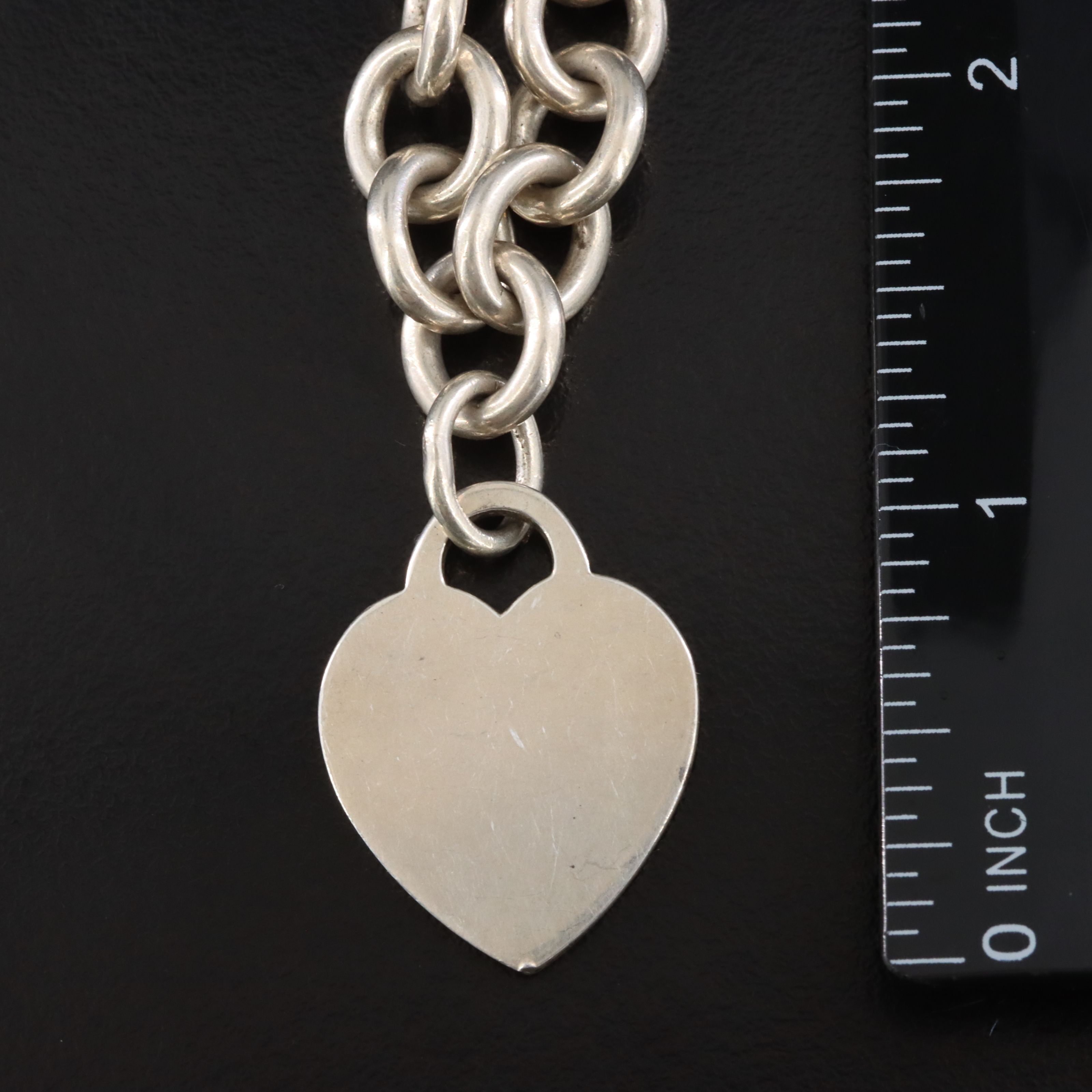 Tiffany & Co. Sterling Heart Tag Charm Necklace