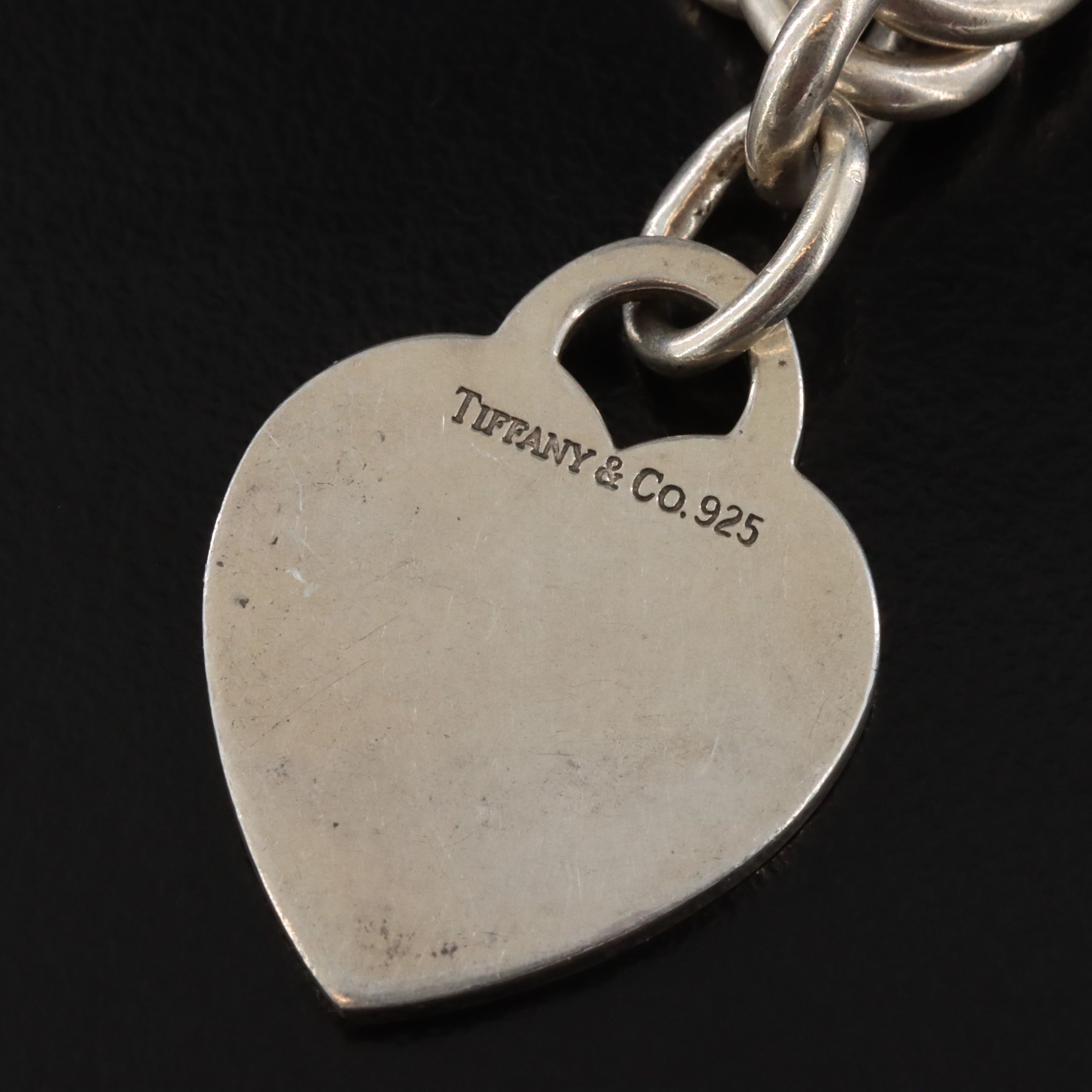Tiffany & Co. Sterling Heart Tag Charm Necklace