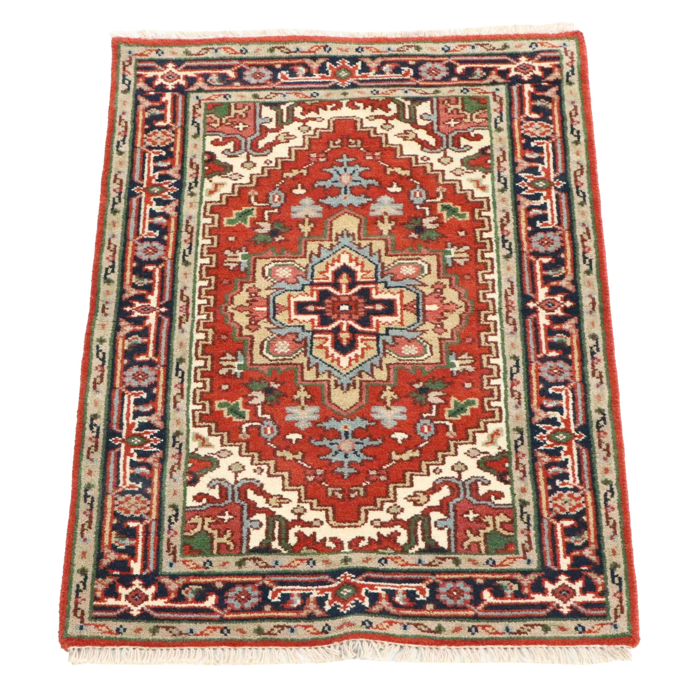 3'1 x 5'2 Hand-Knotted Indo-Persian Heriz Area Rug