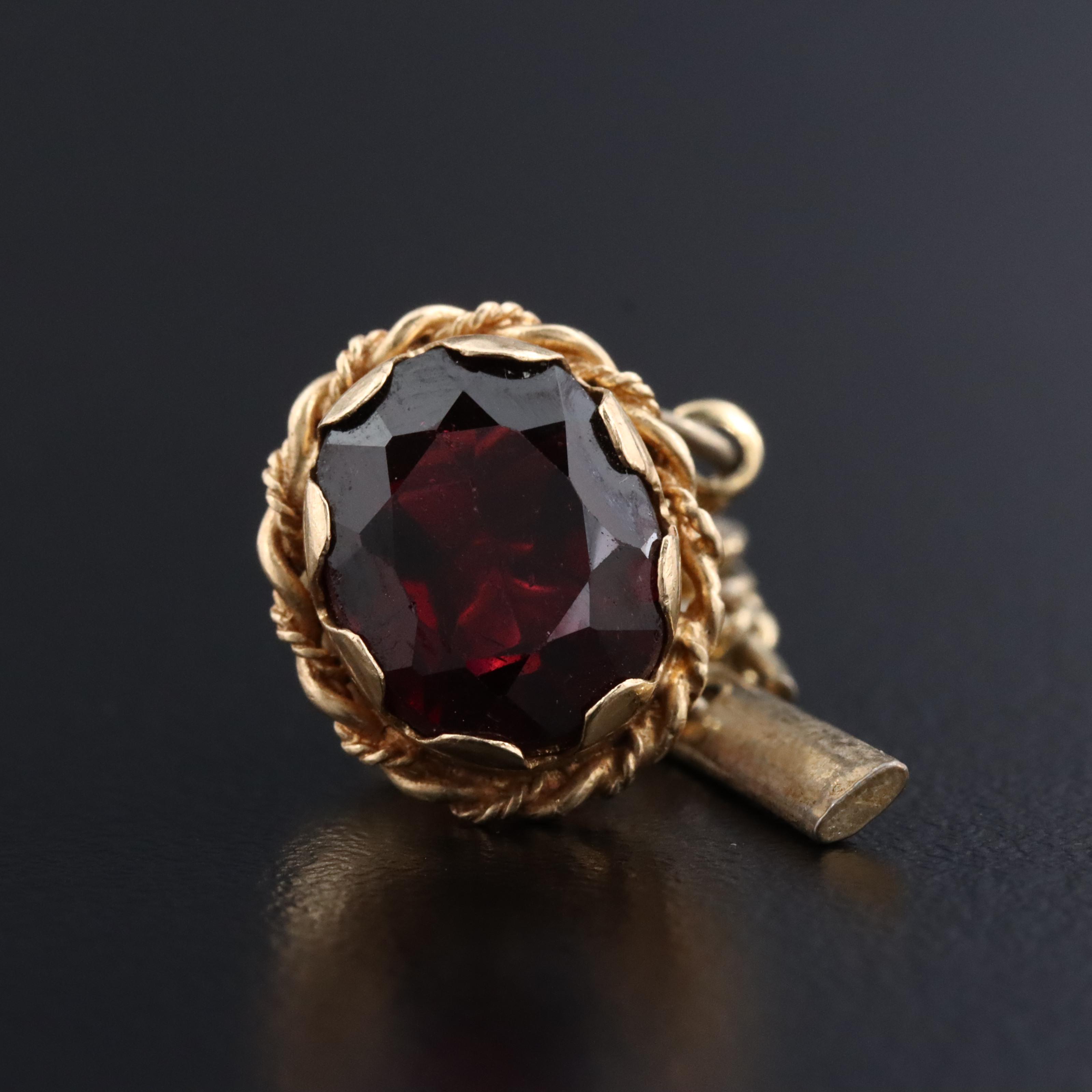 14K Garnet Tie Tac
