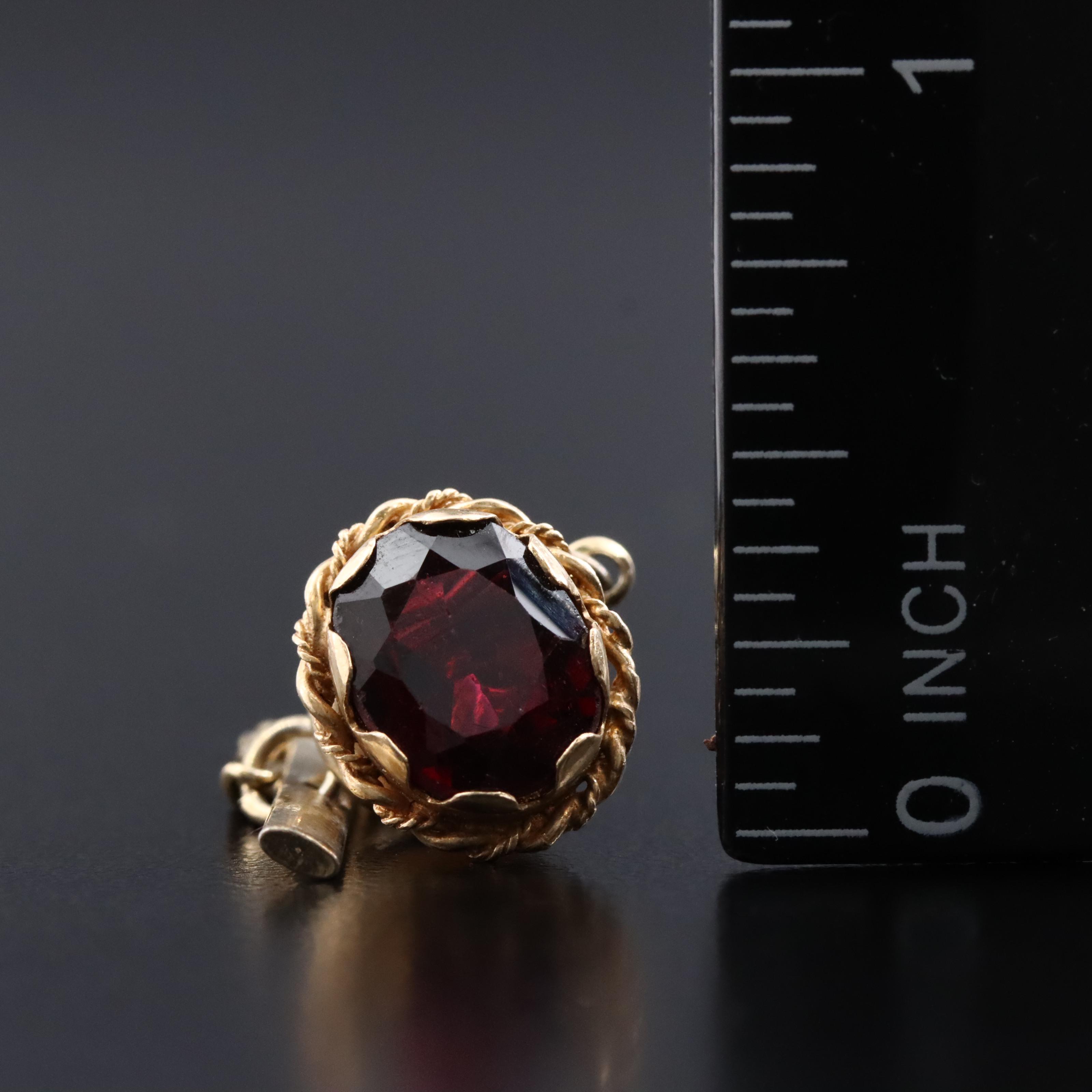 14K Garnet Tie Tac