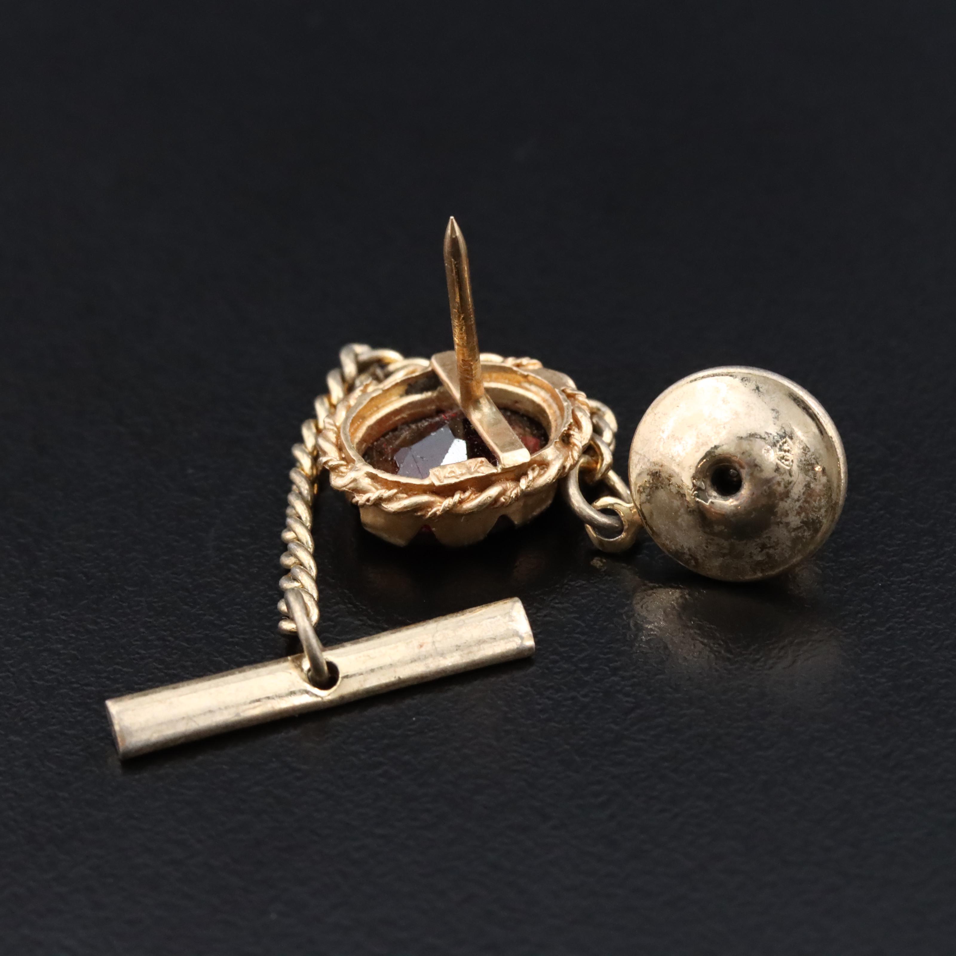 14K Garnet Tie Tac