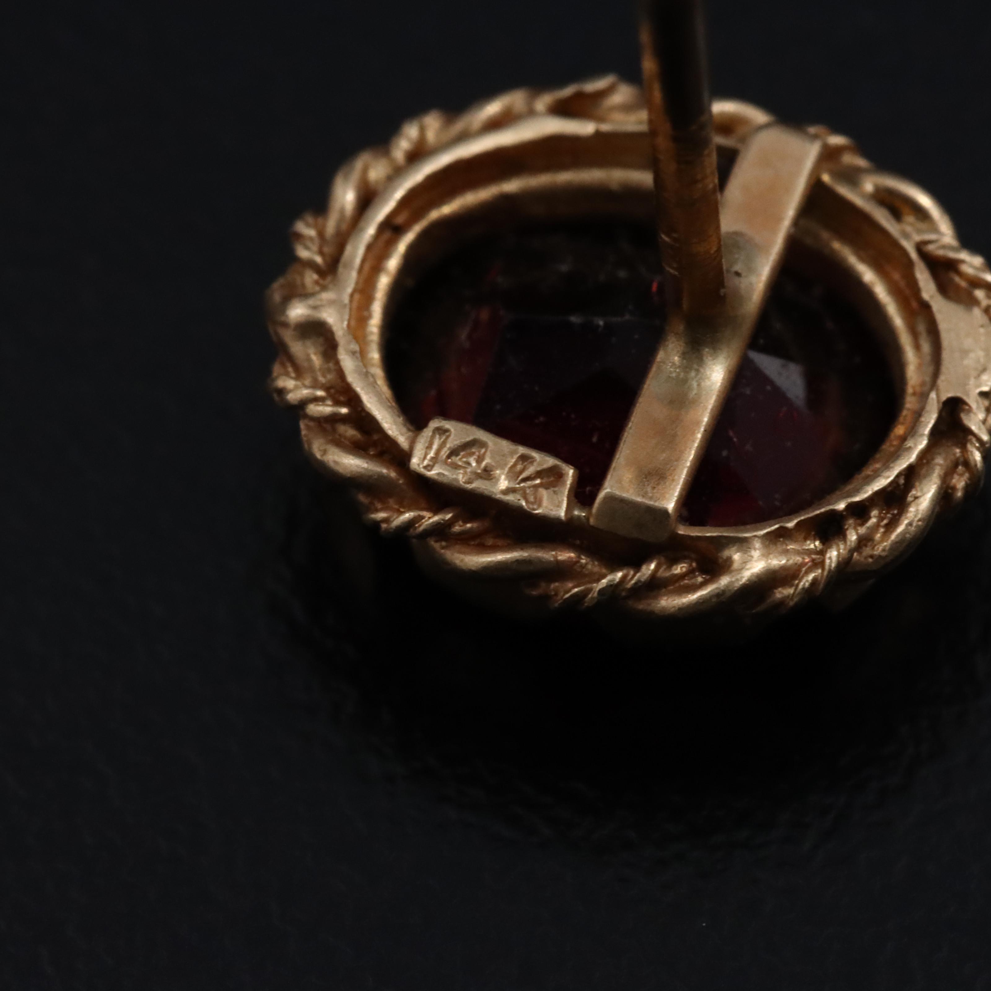 14K Garnet Tie Tac