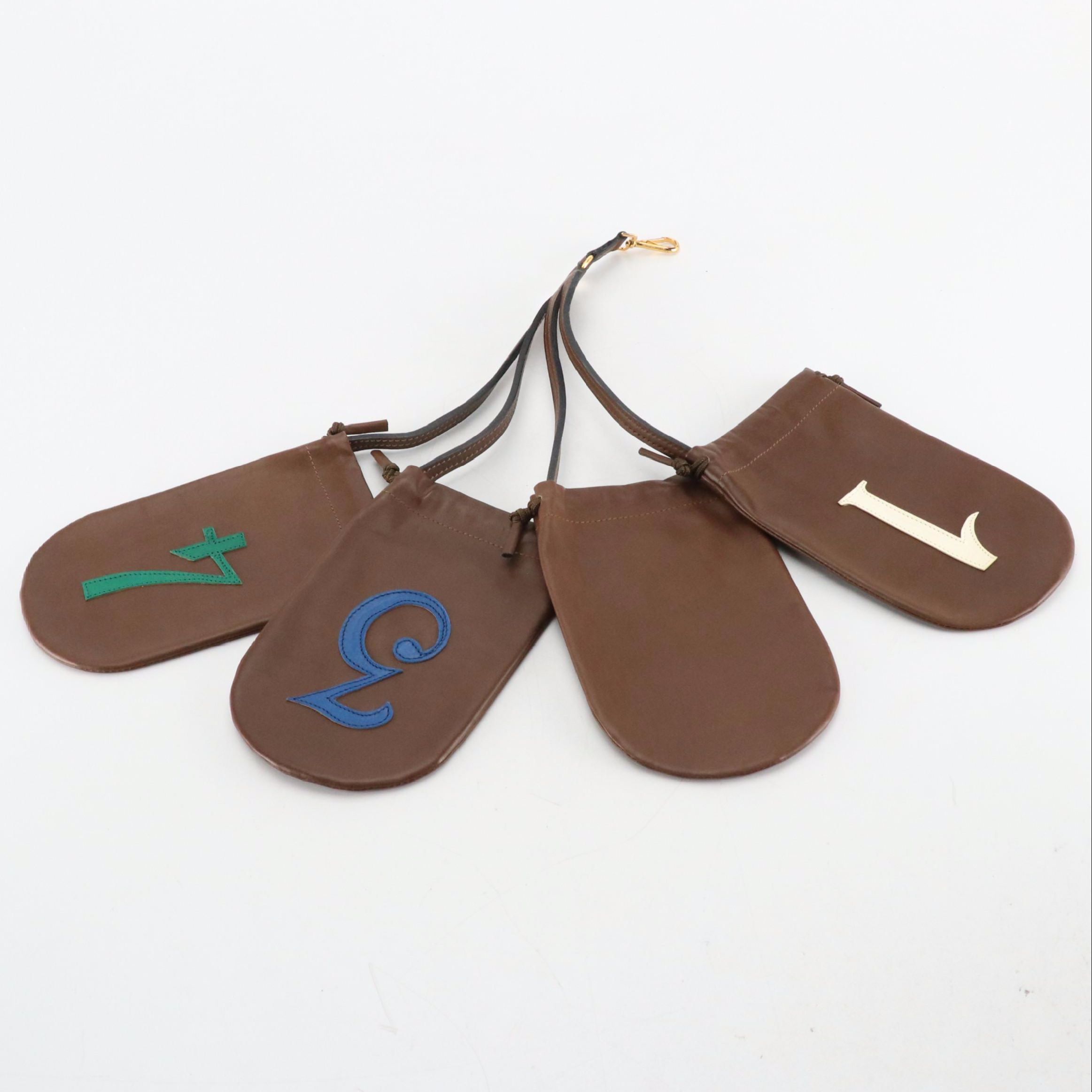 Gucci Golf Club Head Covers in Leather with Gift Box, 1960s