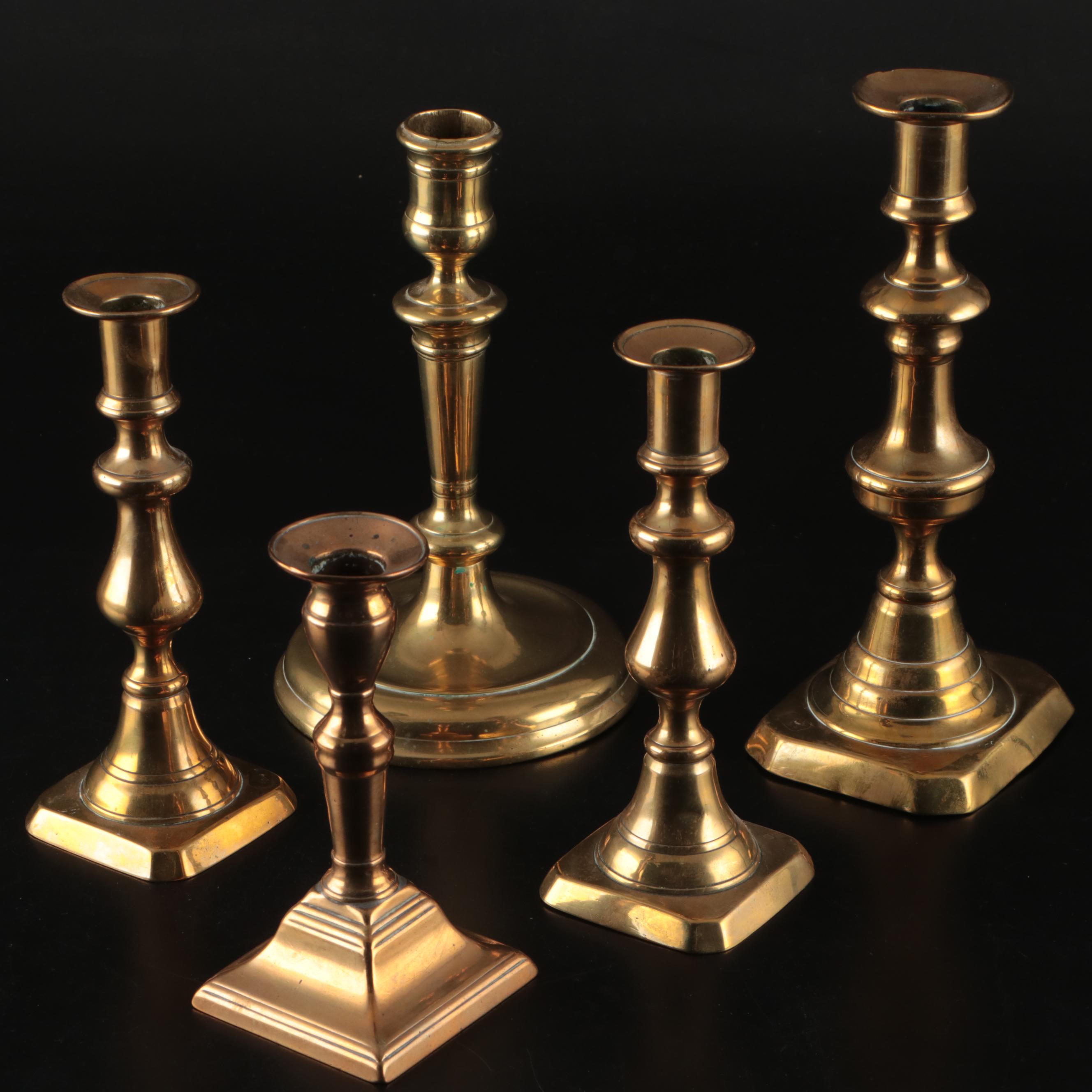 Brass Finish Candle Holders